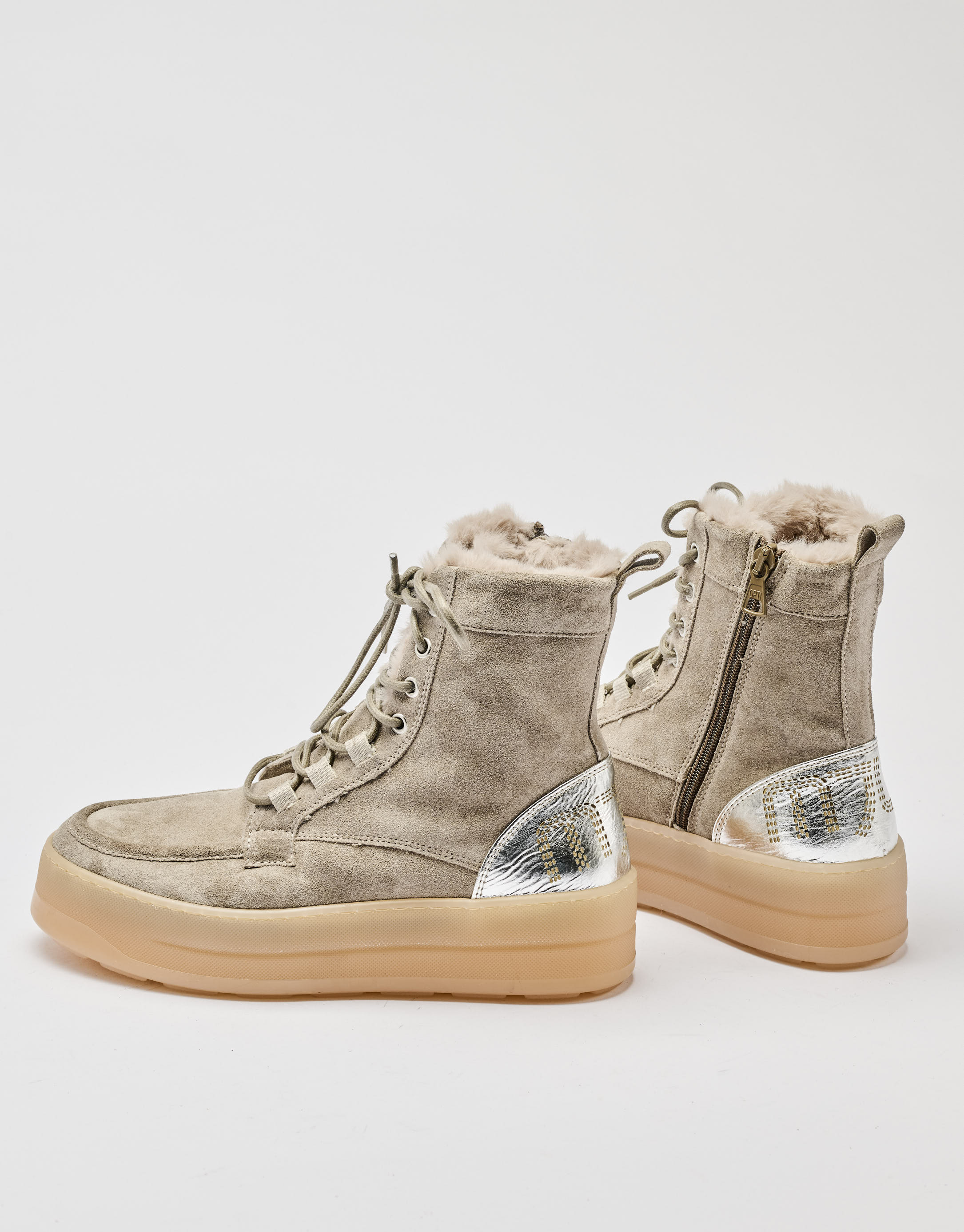 נעלי נשים - Mjus - סניקרס זמש גבוהות LURDES - אפור1