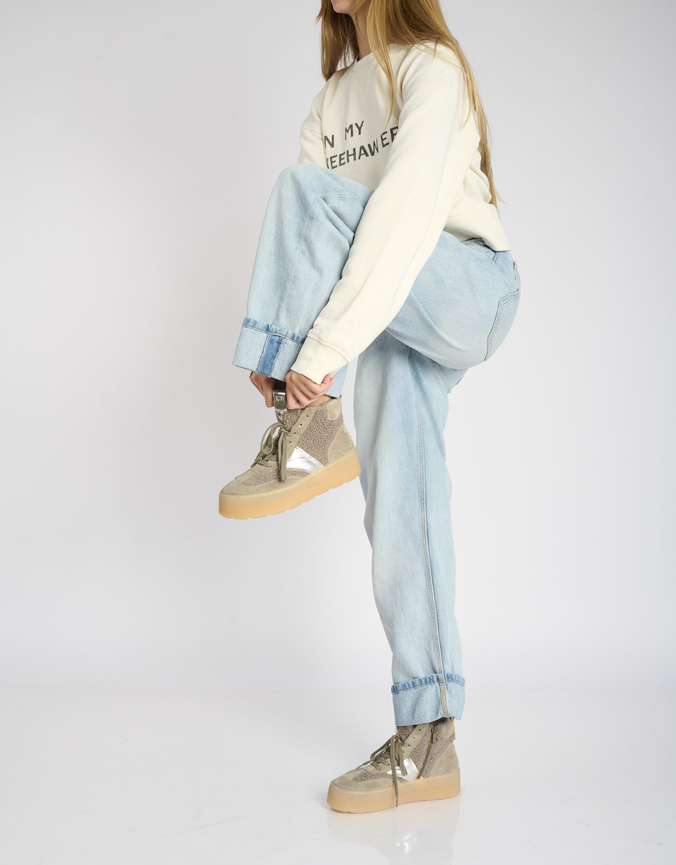 נעלי נשים - Mjus - סניקרס טדי גבוהות LURDES - אפור1