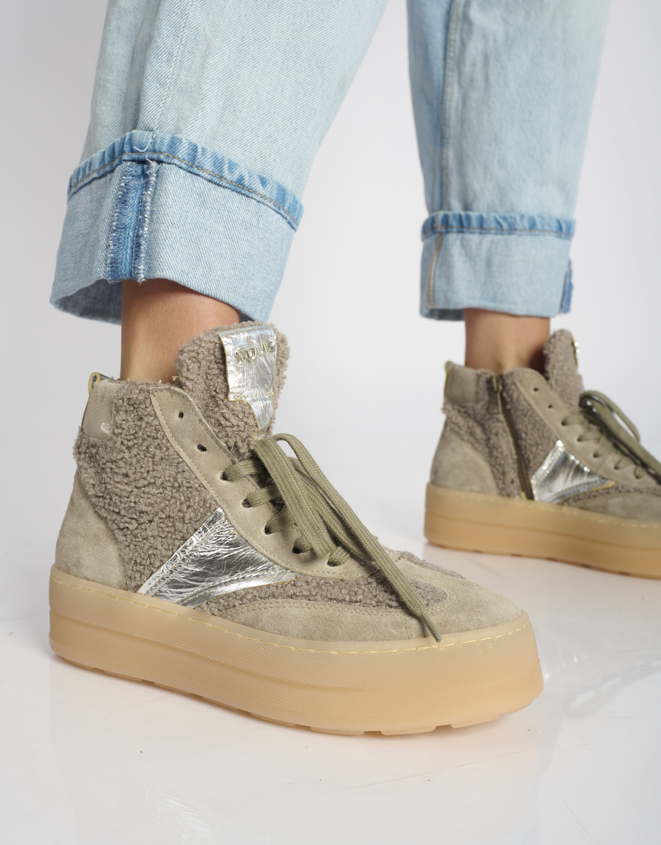 נעלי נשים - Mjus - סניקרס טדי גבוהות LURDES - אפור3