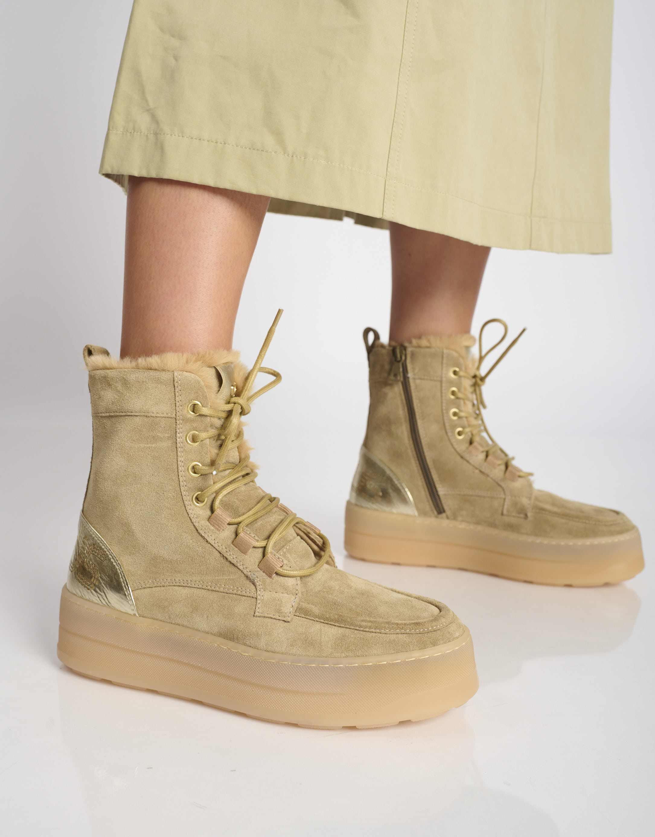 נעלי נשים - Mjus - סניקרס זמש גבוהות LURDES - בז'4