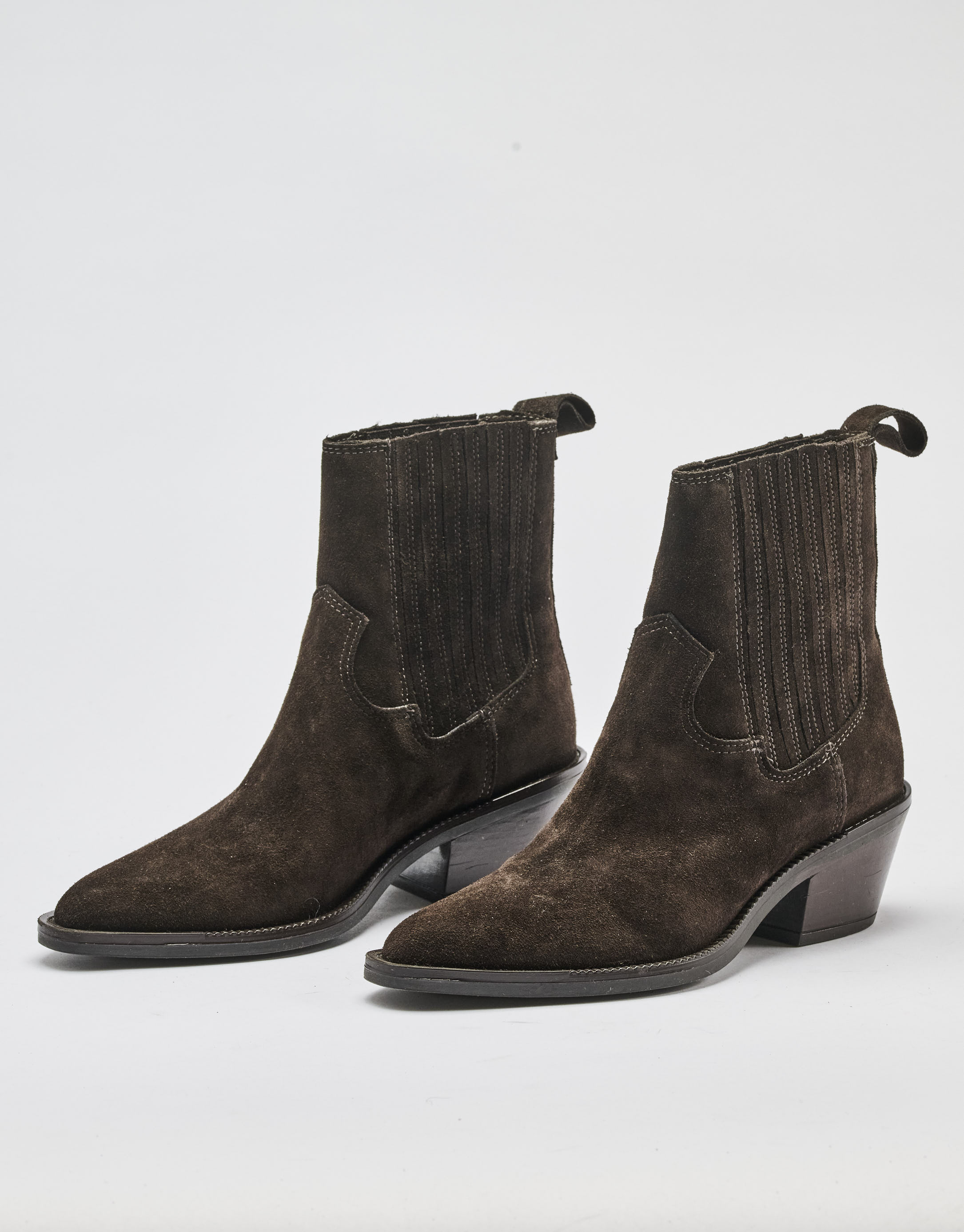 נעלי נשים - Mjus - מגפוני זמש TERESA - חום כהה2