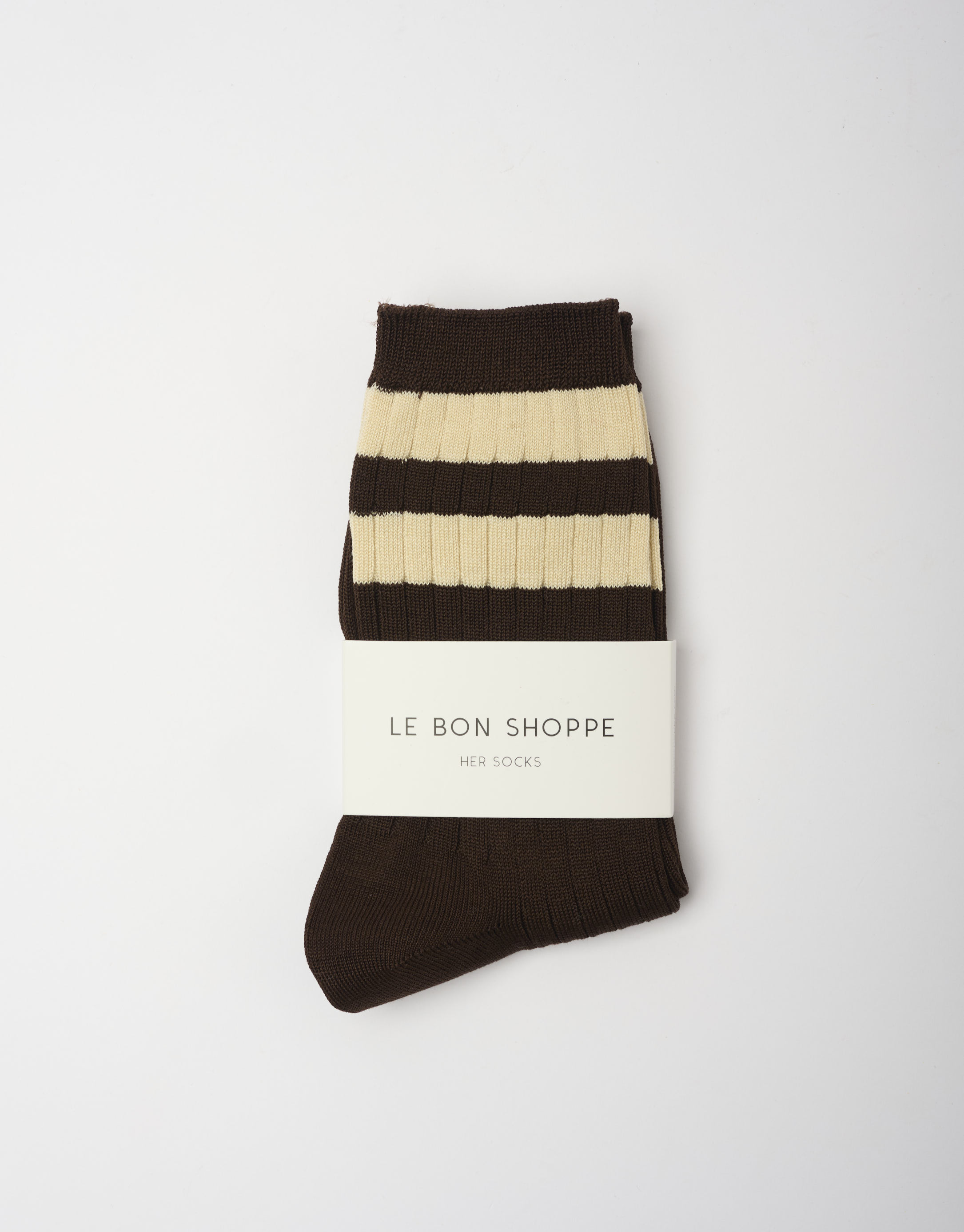 נעלי נשים - Le Bon Shoppe - גרביים HER VARSITY - חום1