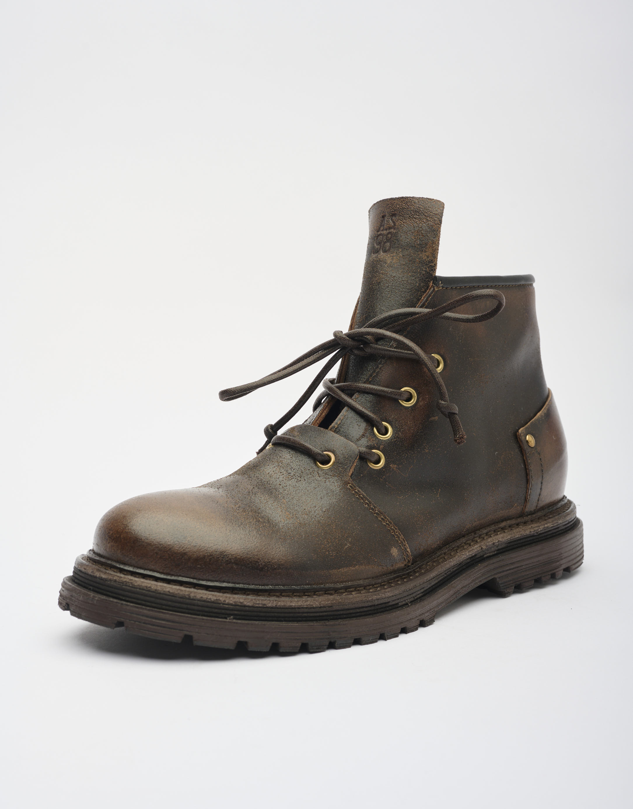 נעלי גברים - A.S. 98 - נעלי עור גבוהות STATIC - חום1