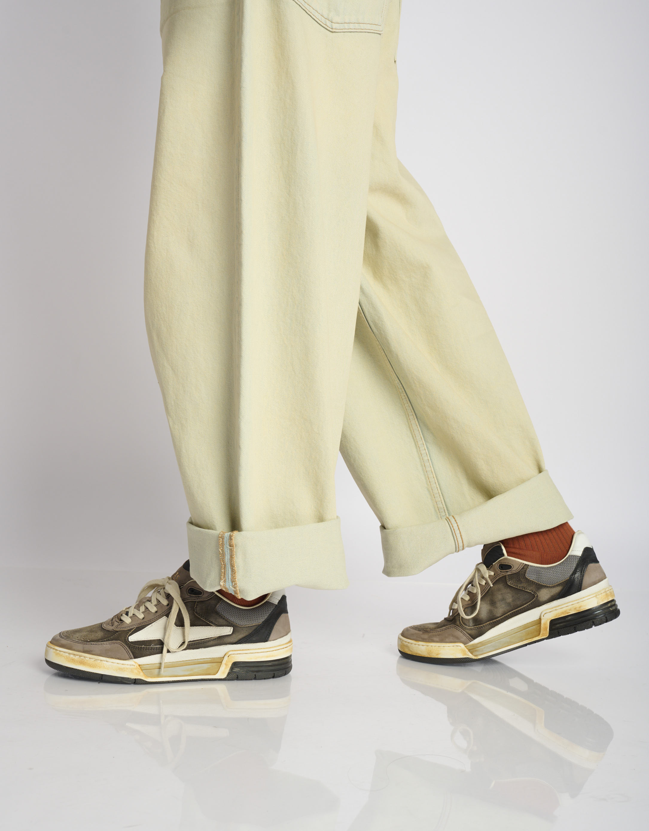 נעלי גברים - A.S. 98 - סניקרס עור BOXIL - אפור חום1