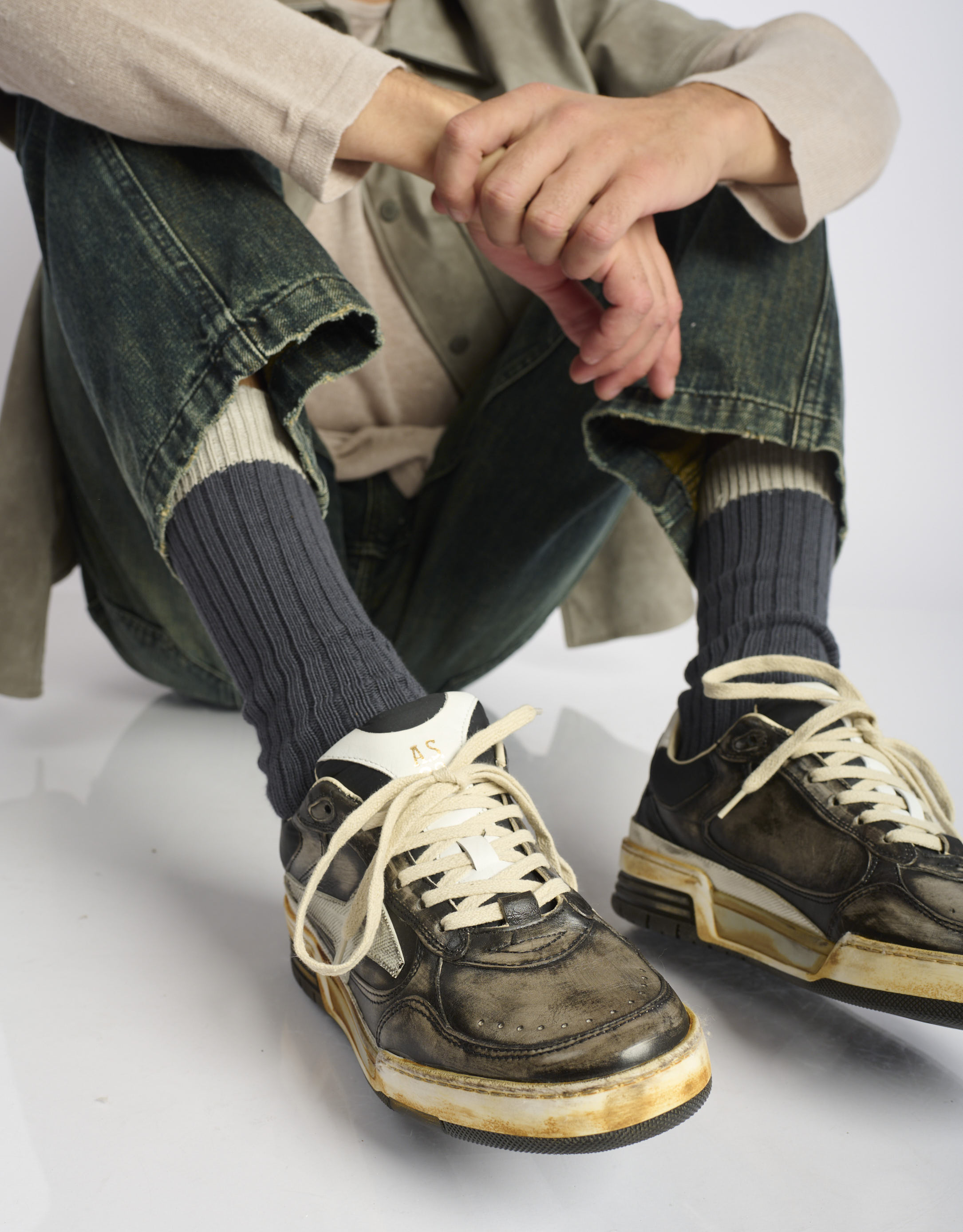 נעלי גברים - A.S. 98 - סניקרס עור BOXIL1 - שחור מיוחד1