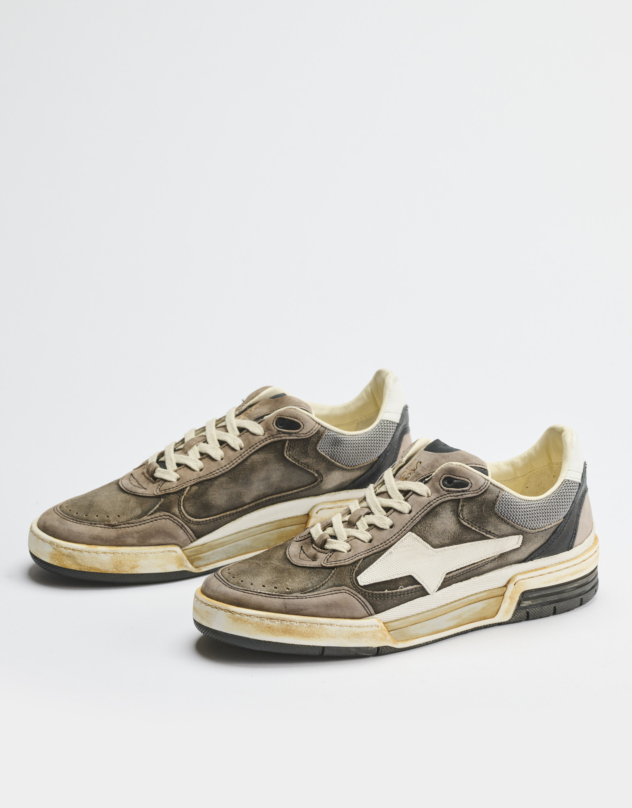 נעלי גברים - A.S. 98 - סניקרס עור BOXIL - אפור חום2