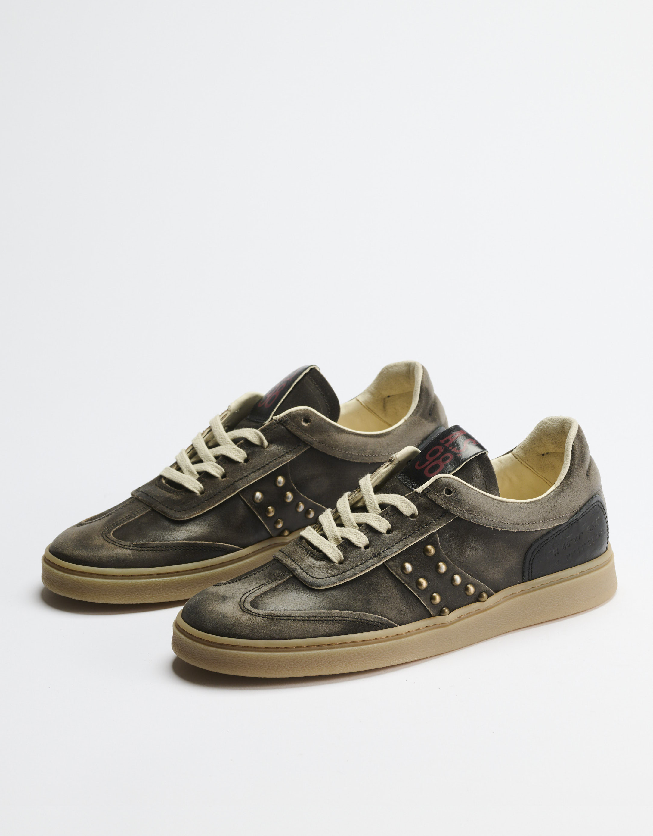 נעלי גברים - A.S. 98 - סניקרס עור DAVID - אפור חום1