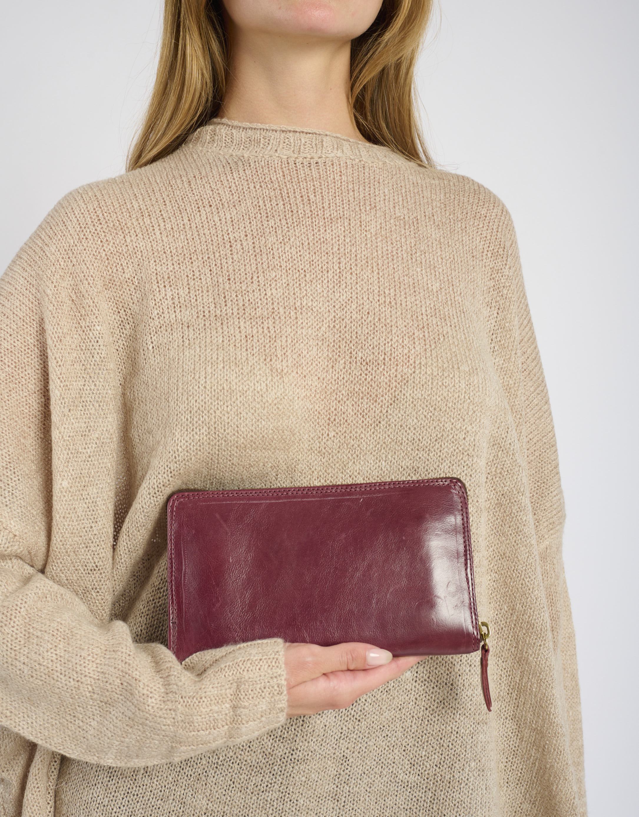 נעלי גברים - A.S. 98 - ארנק עור מלבני גדול - בורדו2