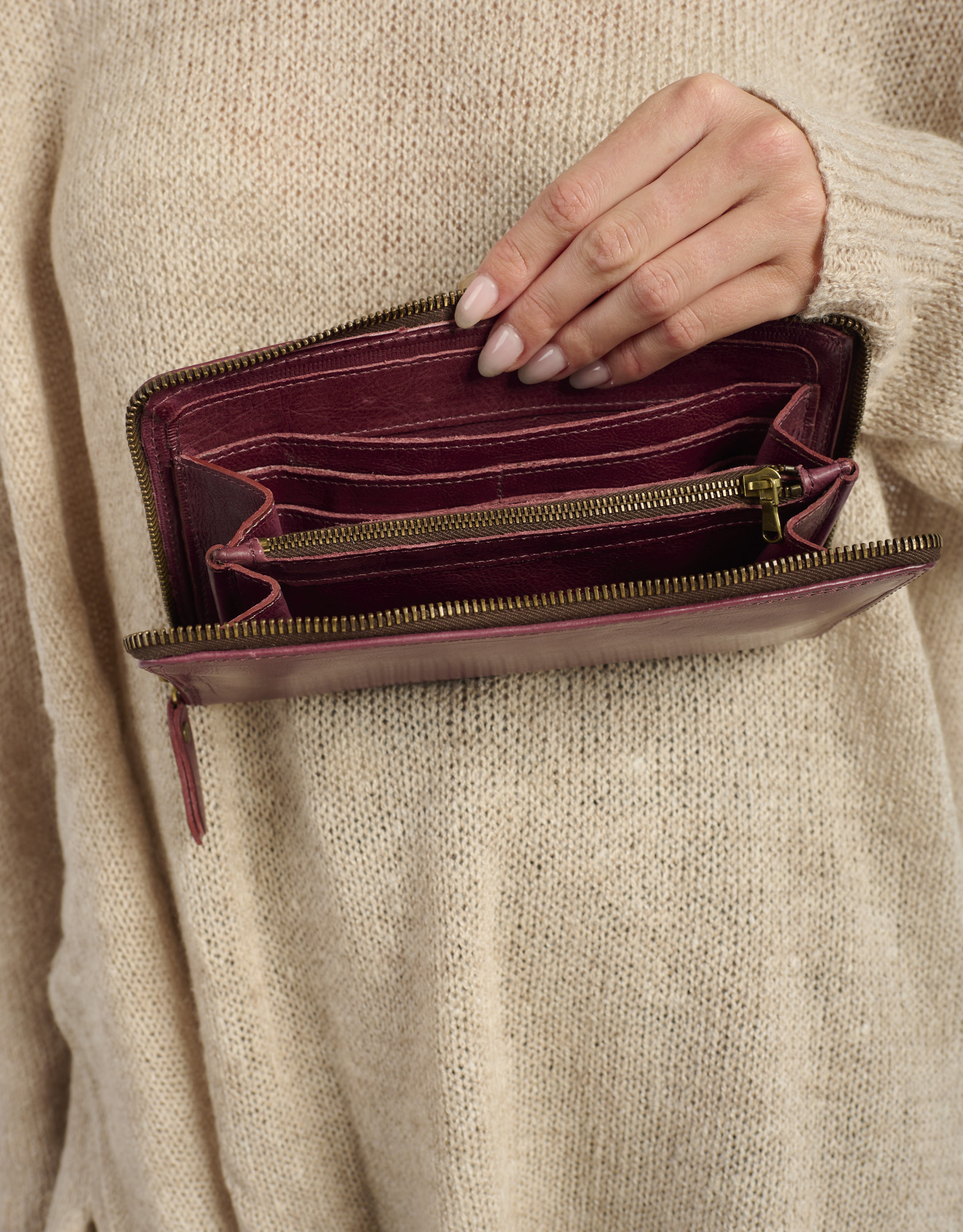 נעלי גברים - A.S. 98 - ארנק עור מלבני גדול - בורדו4