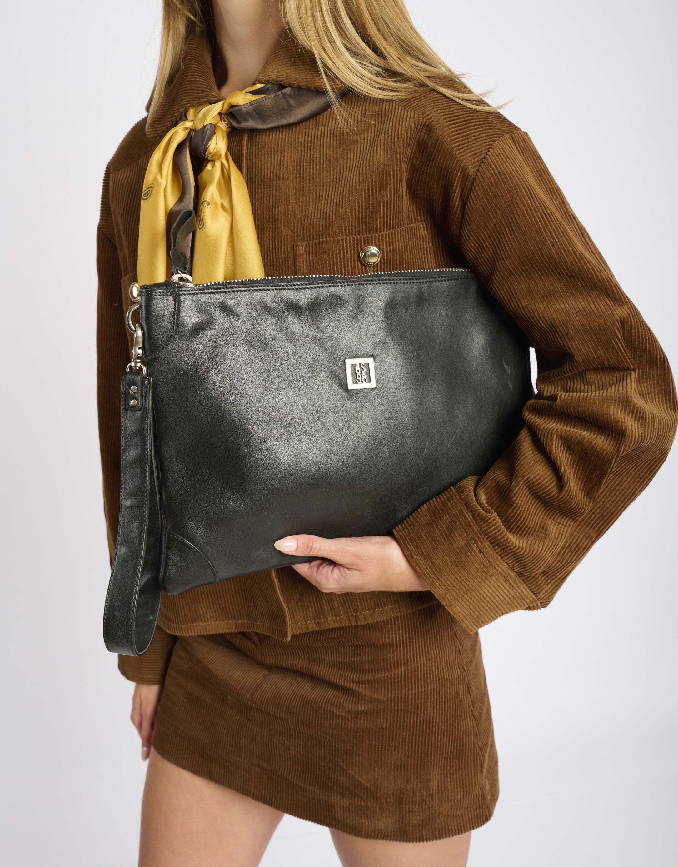 נעלי גברים - A.S. 98 - תיק קלאץ' עם רצועה ROMA - שחור3