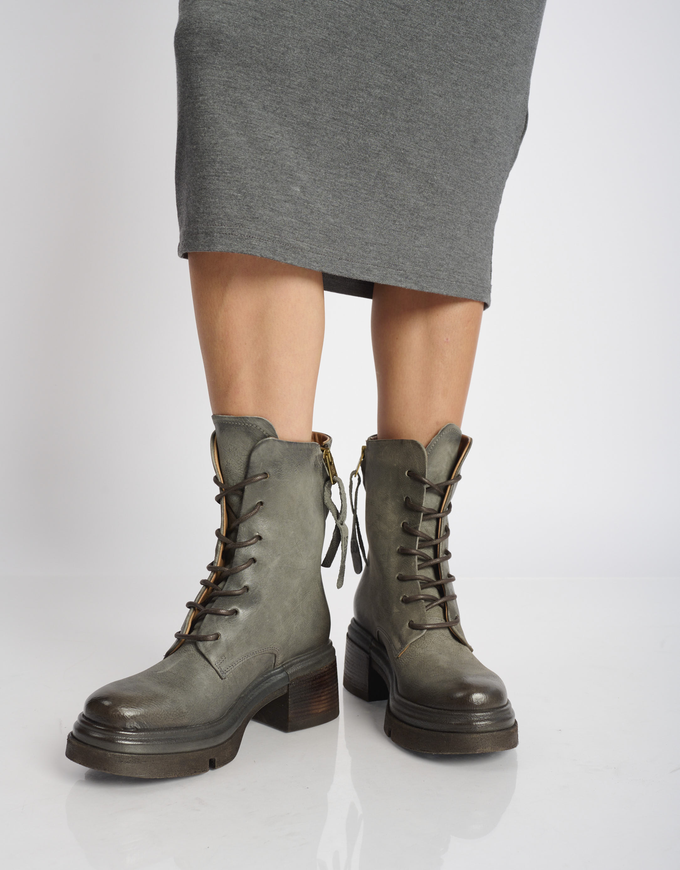 נעלי נשים - A.S. 98 - מגפיים עם שרוכים EASY - אפור2