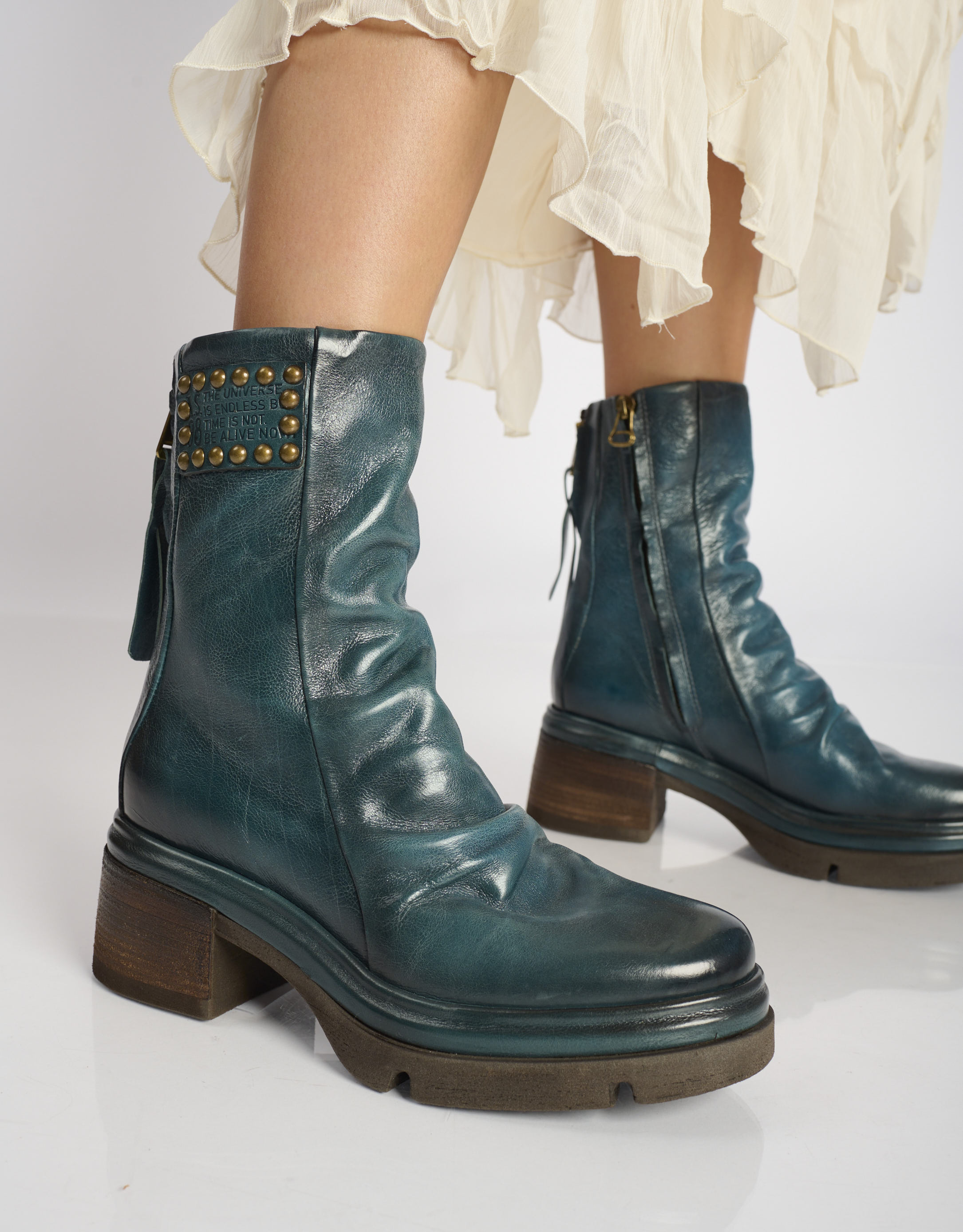 נעלי נשים - A.S. 98 - מגפיים עם ניטים EASY - כחול3