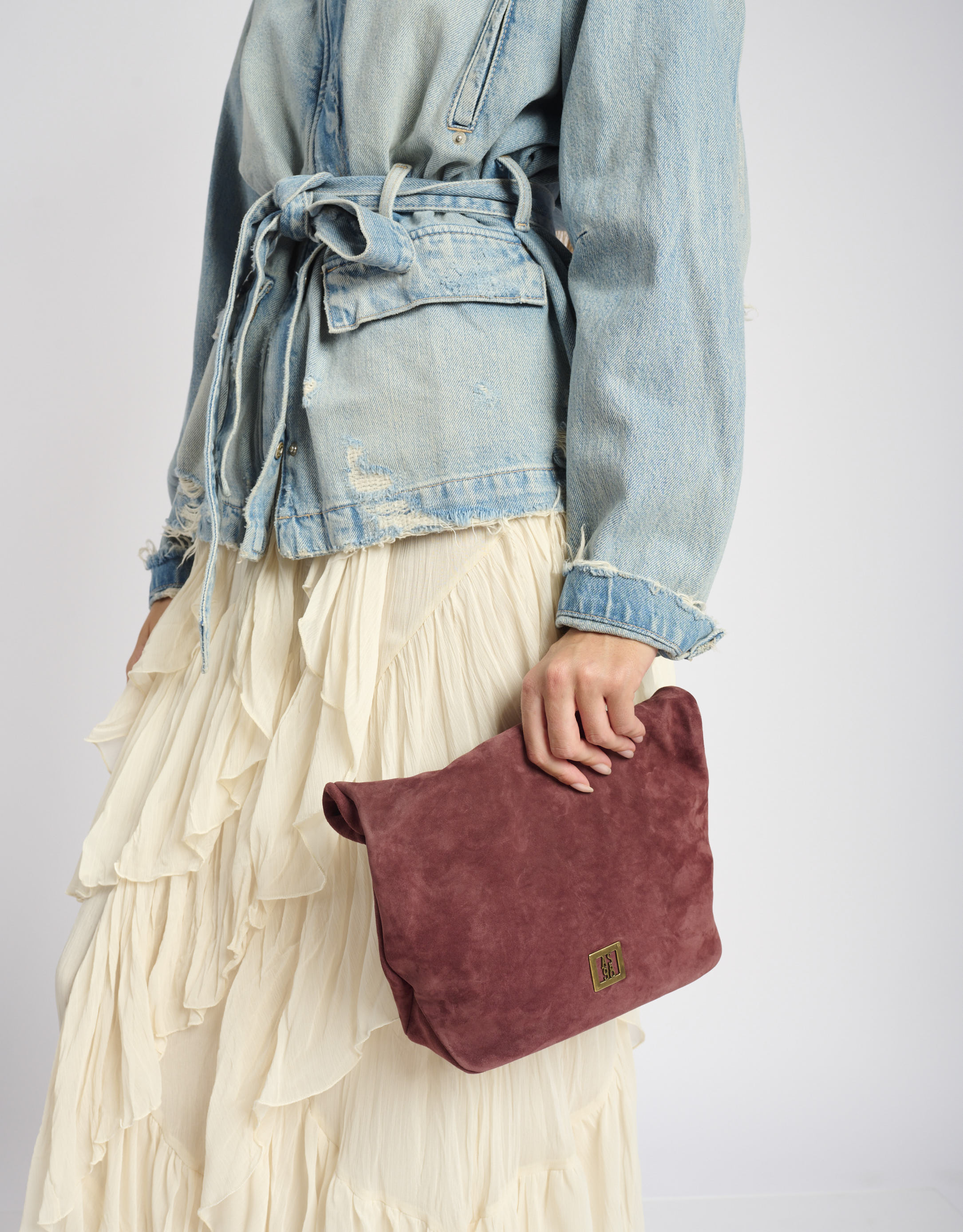 נעלי נשים - A.S. 98 - תיק קלאטצ' KARINA - בורדו2