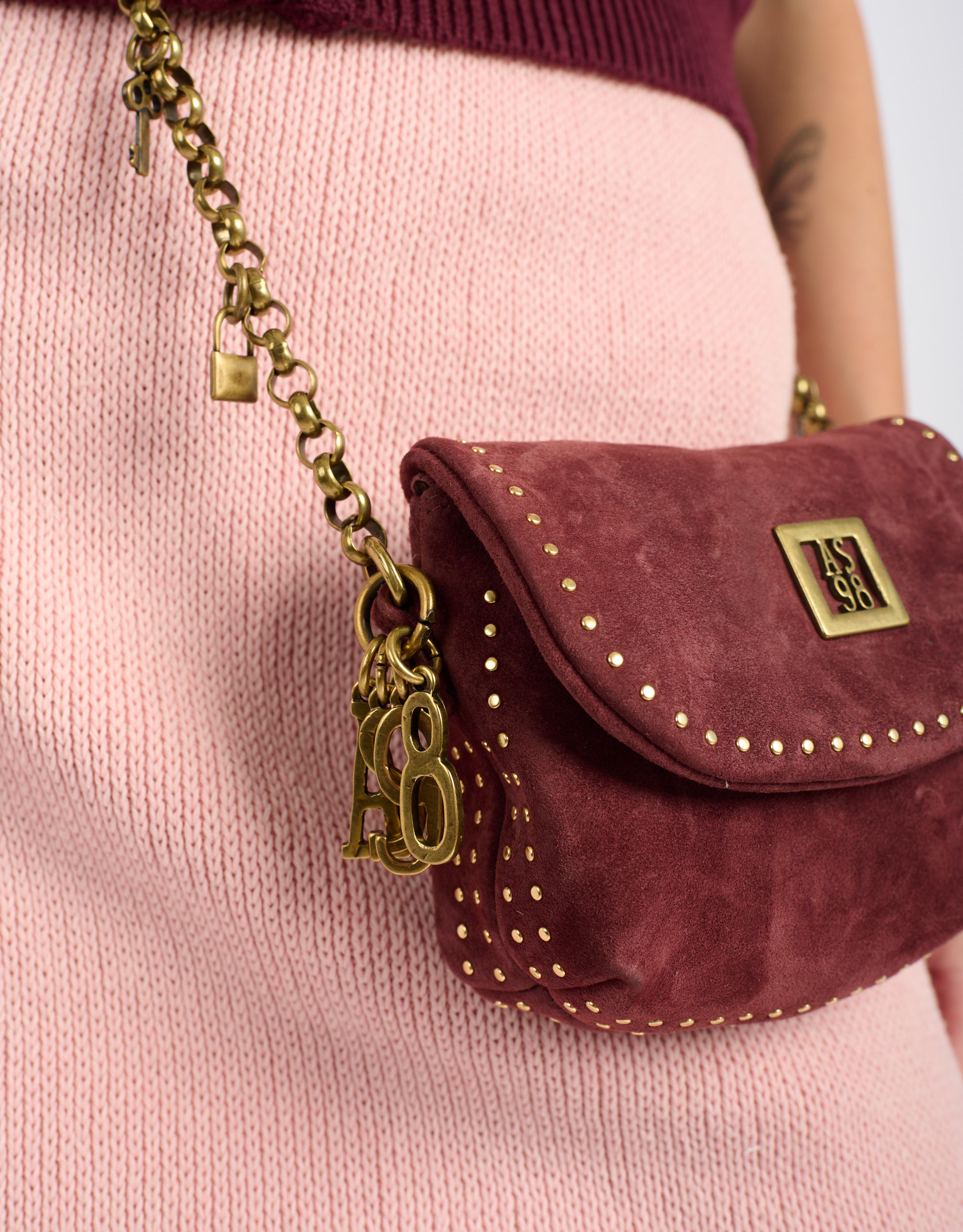 נעלי נשים - A.S. 98 - MAGGIA תיק ארנק קטן מזמש - בורדו2