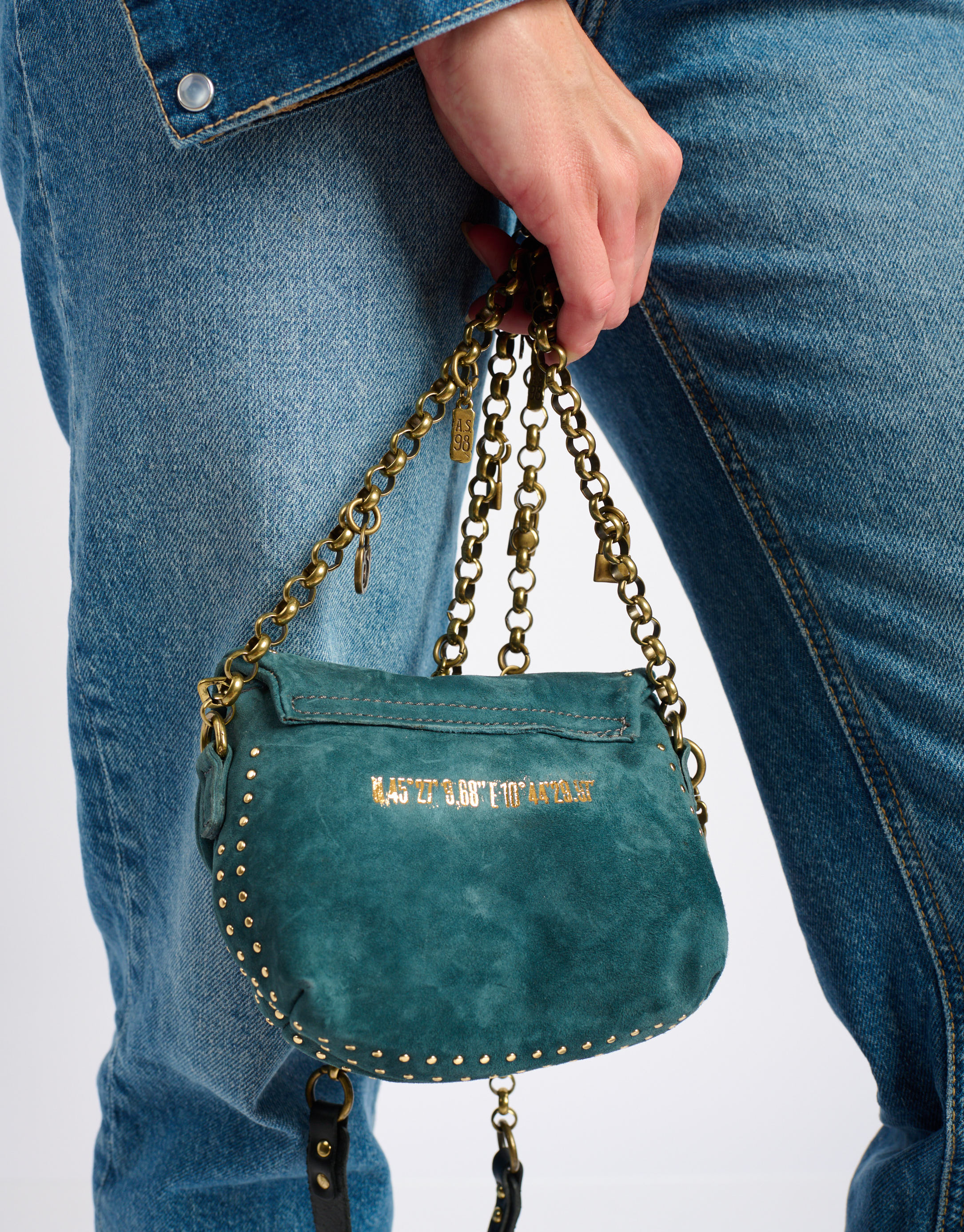 נעלי נשים - A.S. 98 - MAGGIA תיק ארנק קטן מזמש - פטרול2