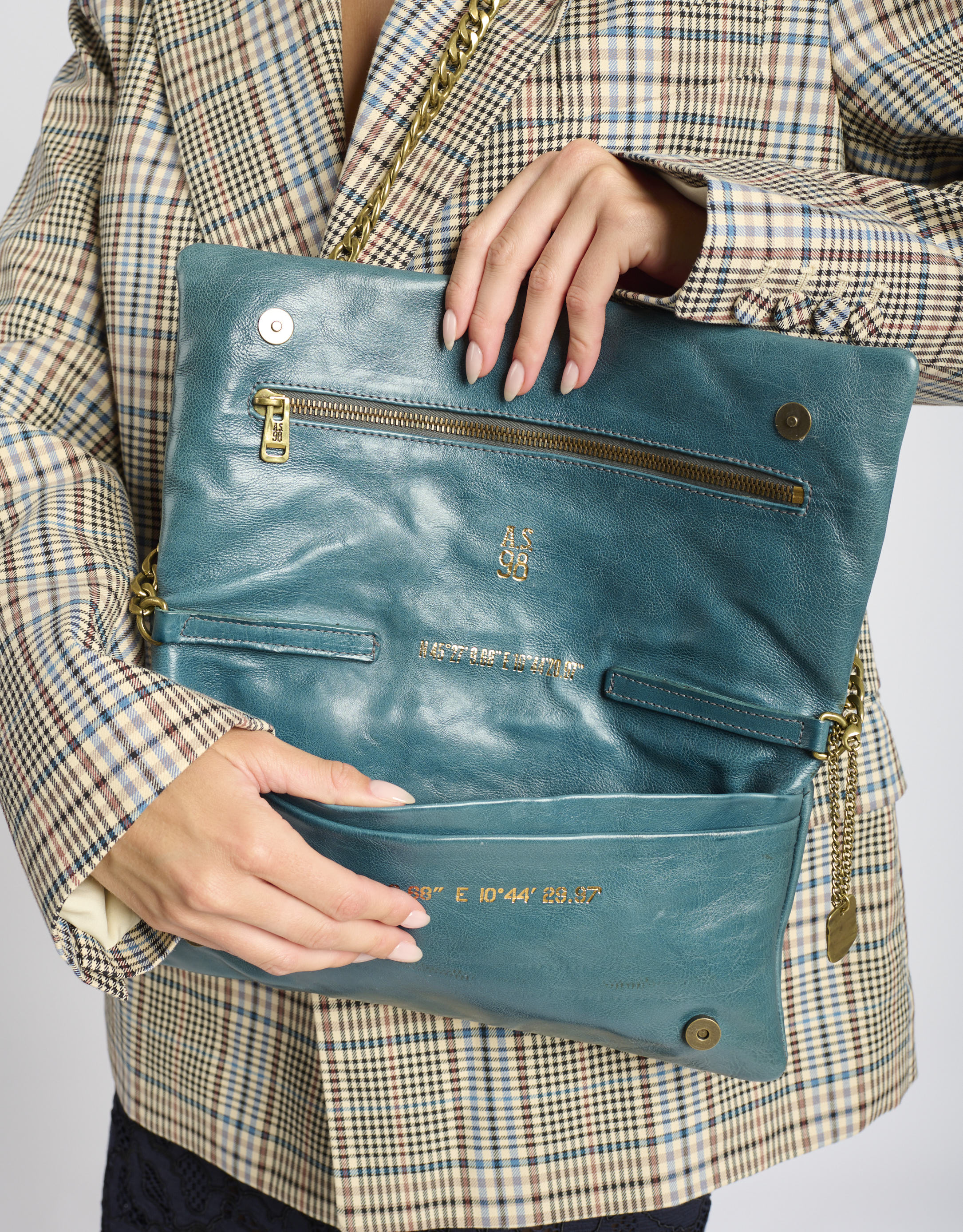 נעלי נשים - A.S. 98 - תיק צד MARIA - פטרול1