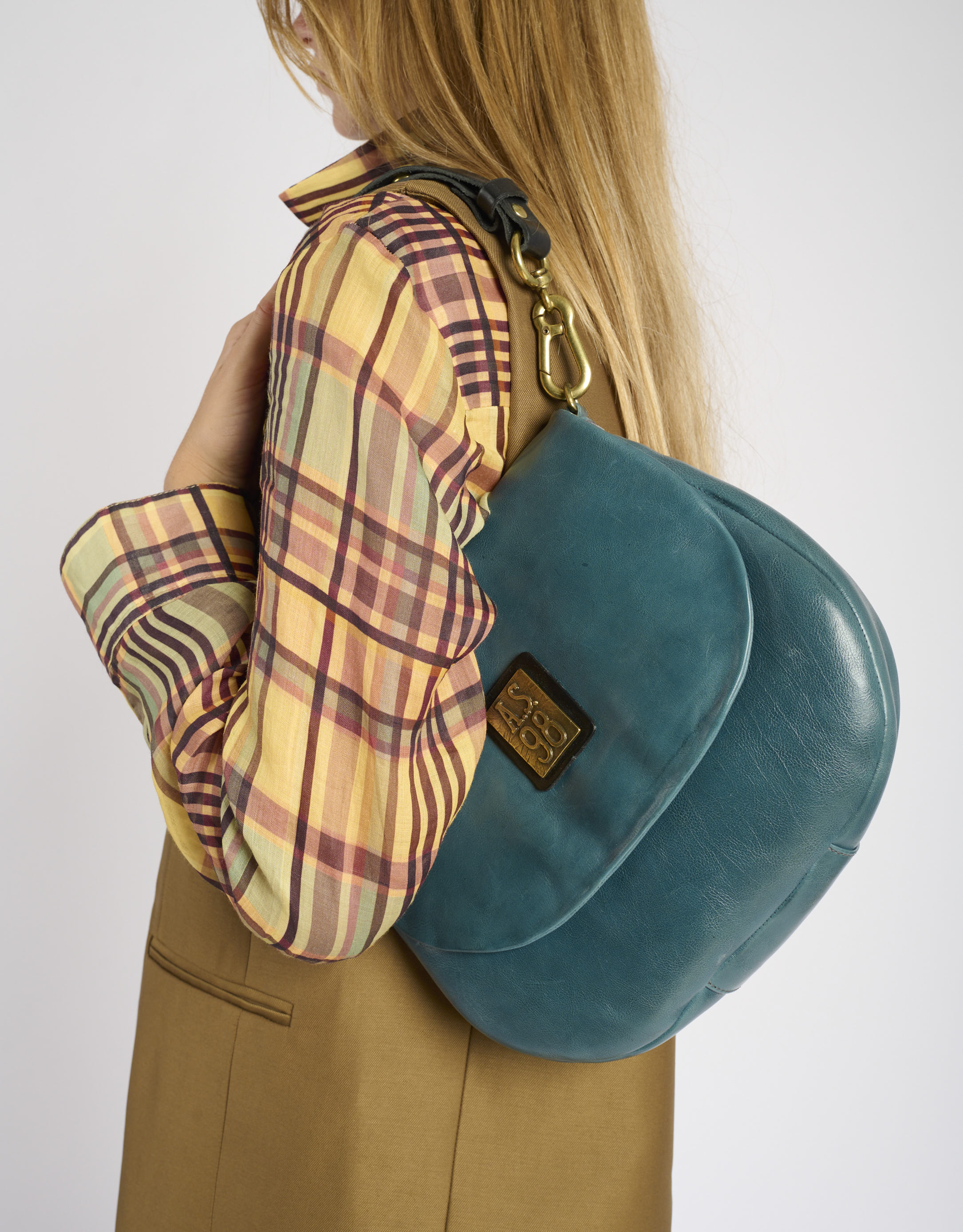 נעלי נשים - A.S. 98 - תיק צד מעור CARLOTTA - פטרול1