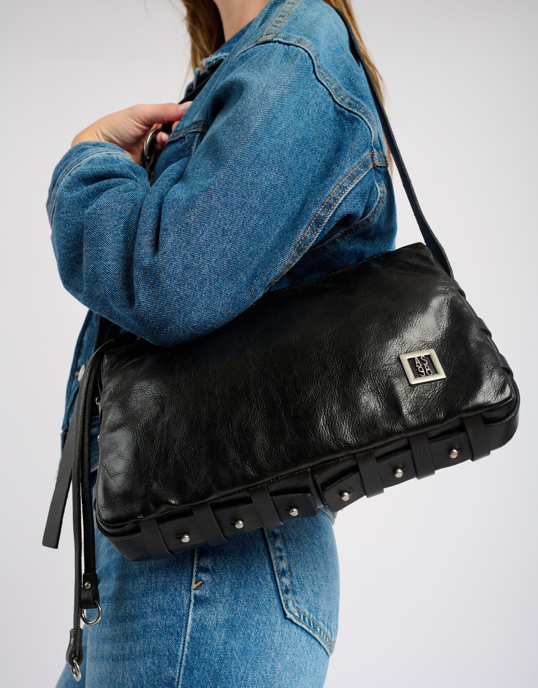 נעלי נשים - A.S. 98 - תיק צד מעור DONNA - שחור1