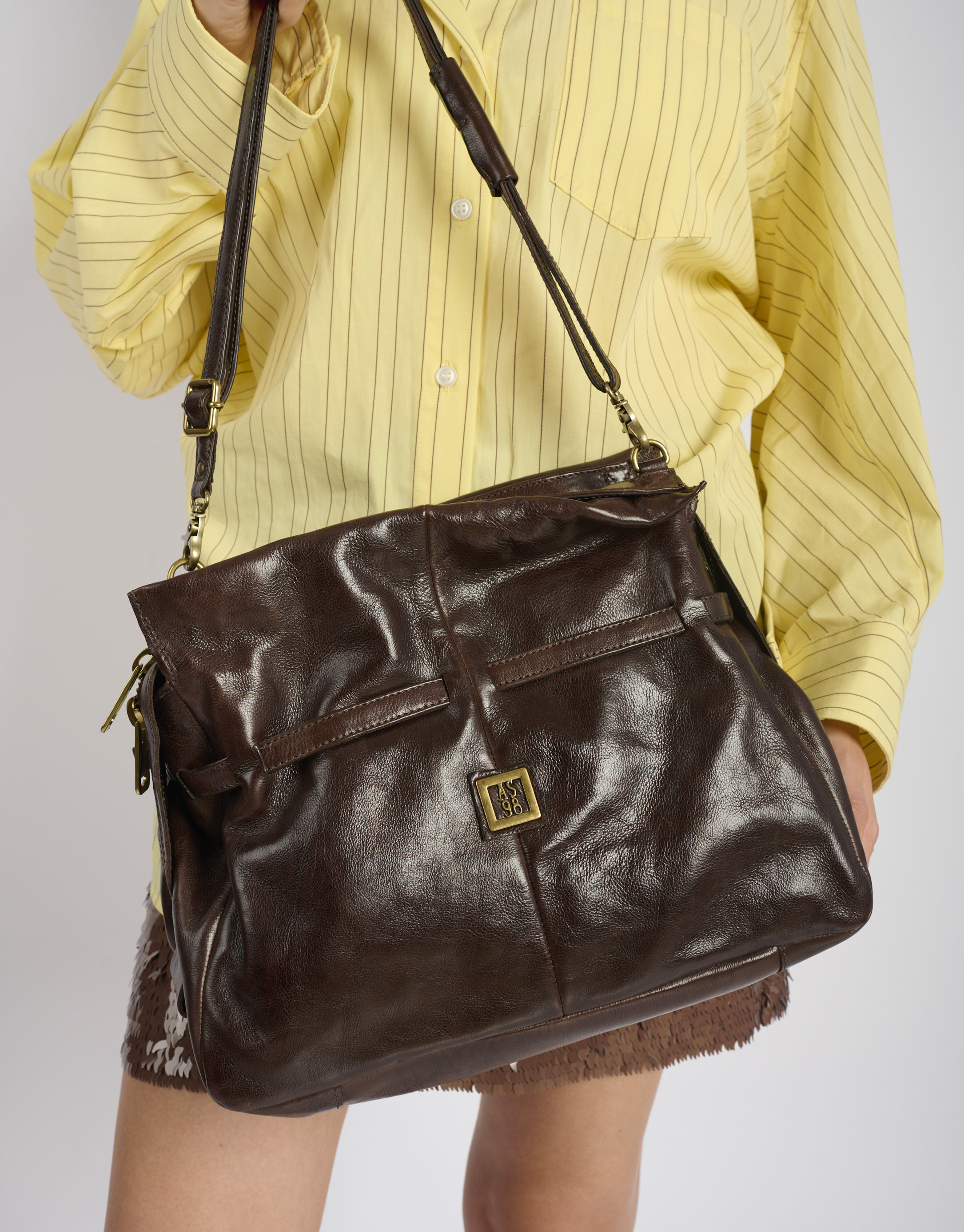 נעלי נשים - A.S. 98 - תיק צד BELLA - חום כהה2