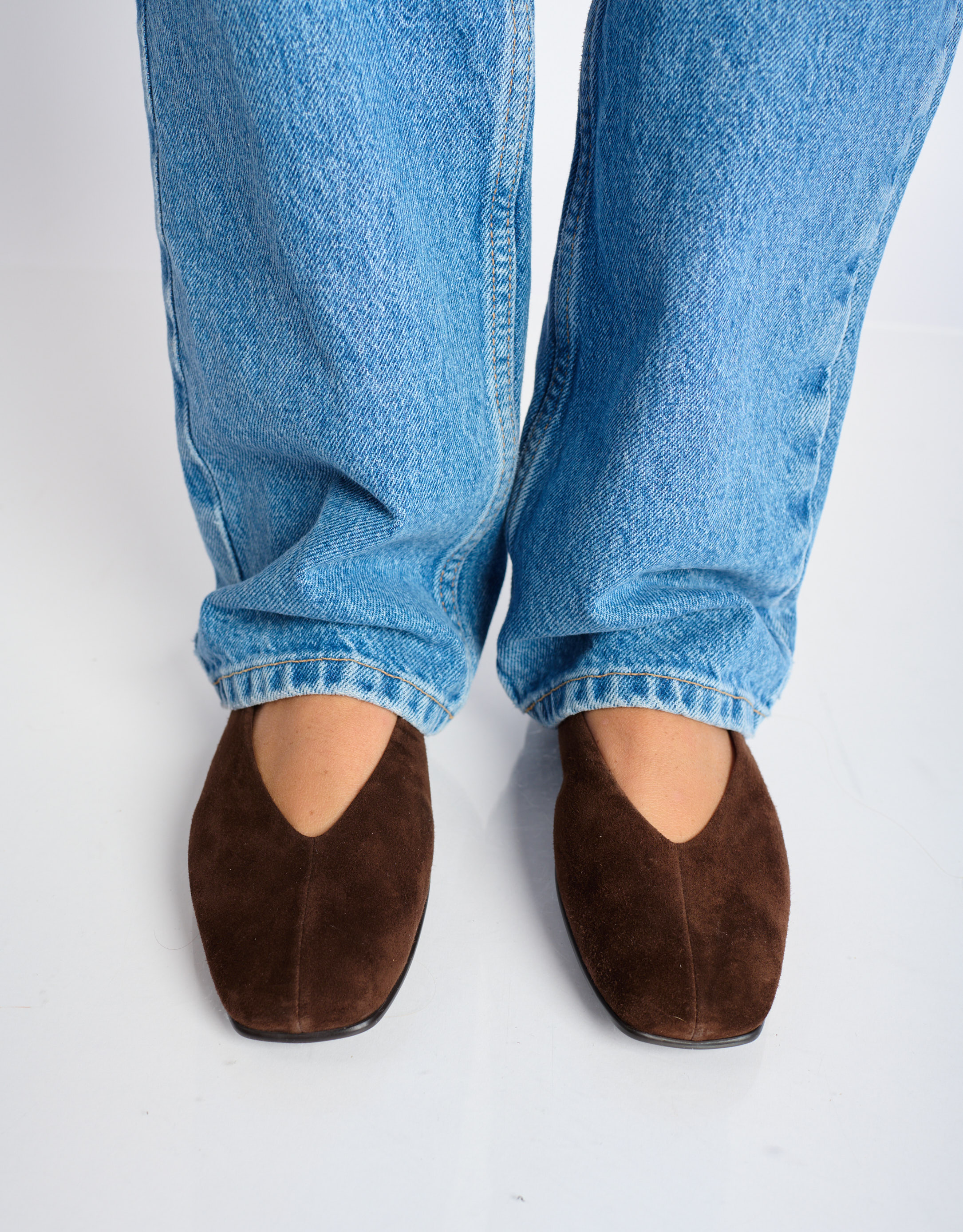 נעלי נשים - Jeffrey Campbell - נעלי סירה שטוחות FATHOM - חום4