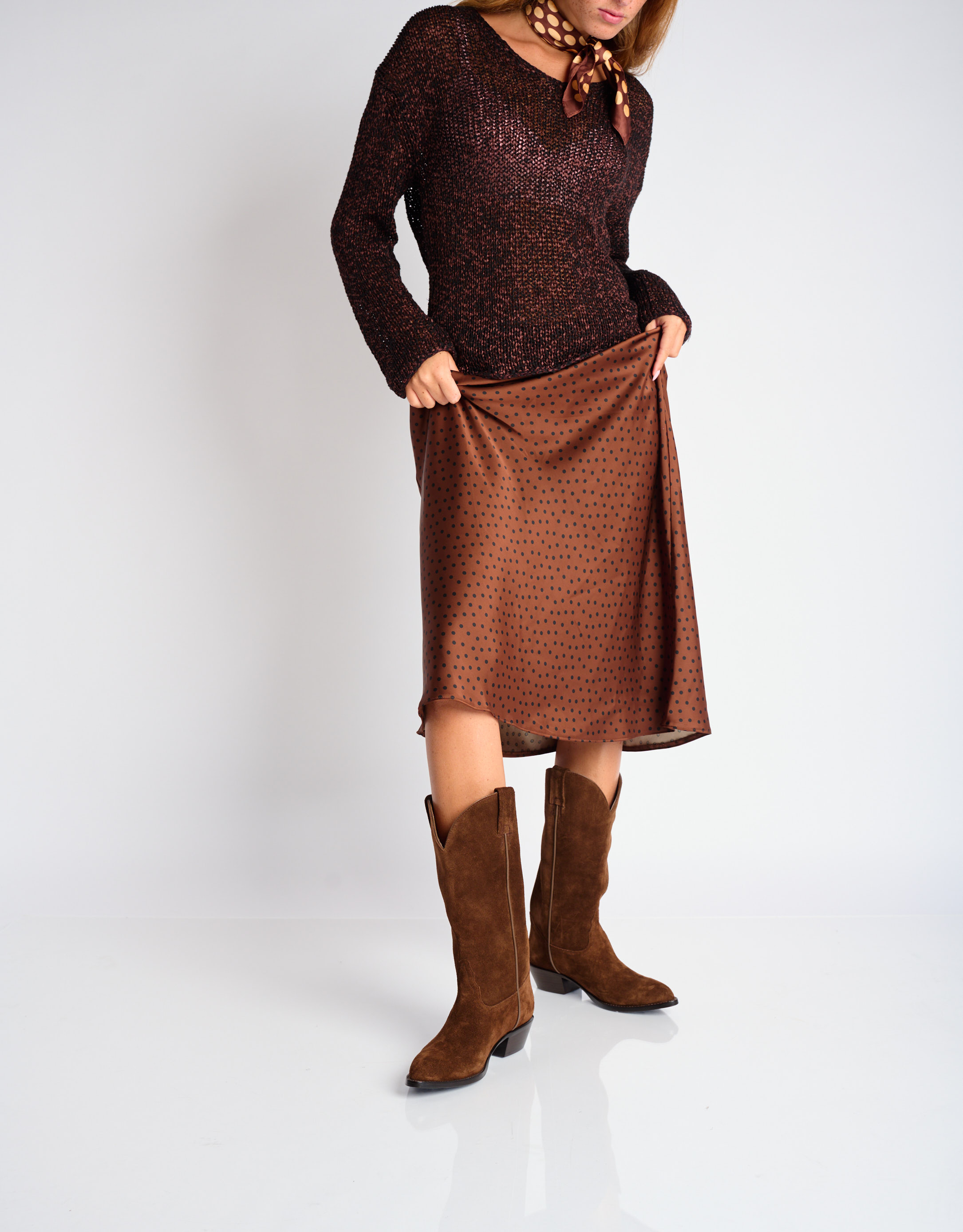 נעלי נשים - Jeffrey Campbell - מגפי בוקרים  HOMESTEAD - חום כהה3