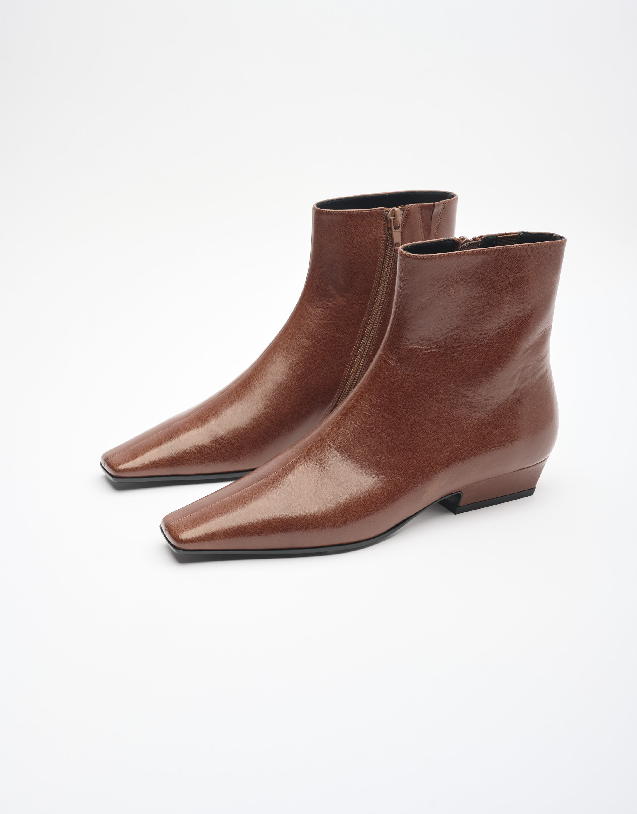 נעלי נשים - Jeffrey Campbell - מגפוני עור ICHABOD - חום4