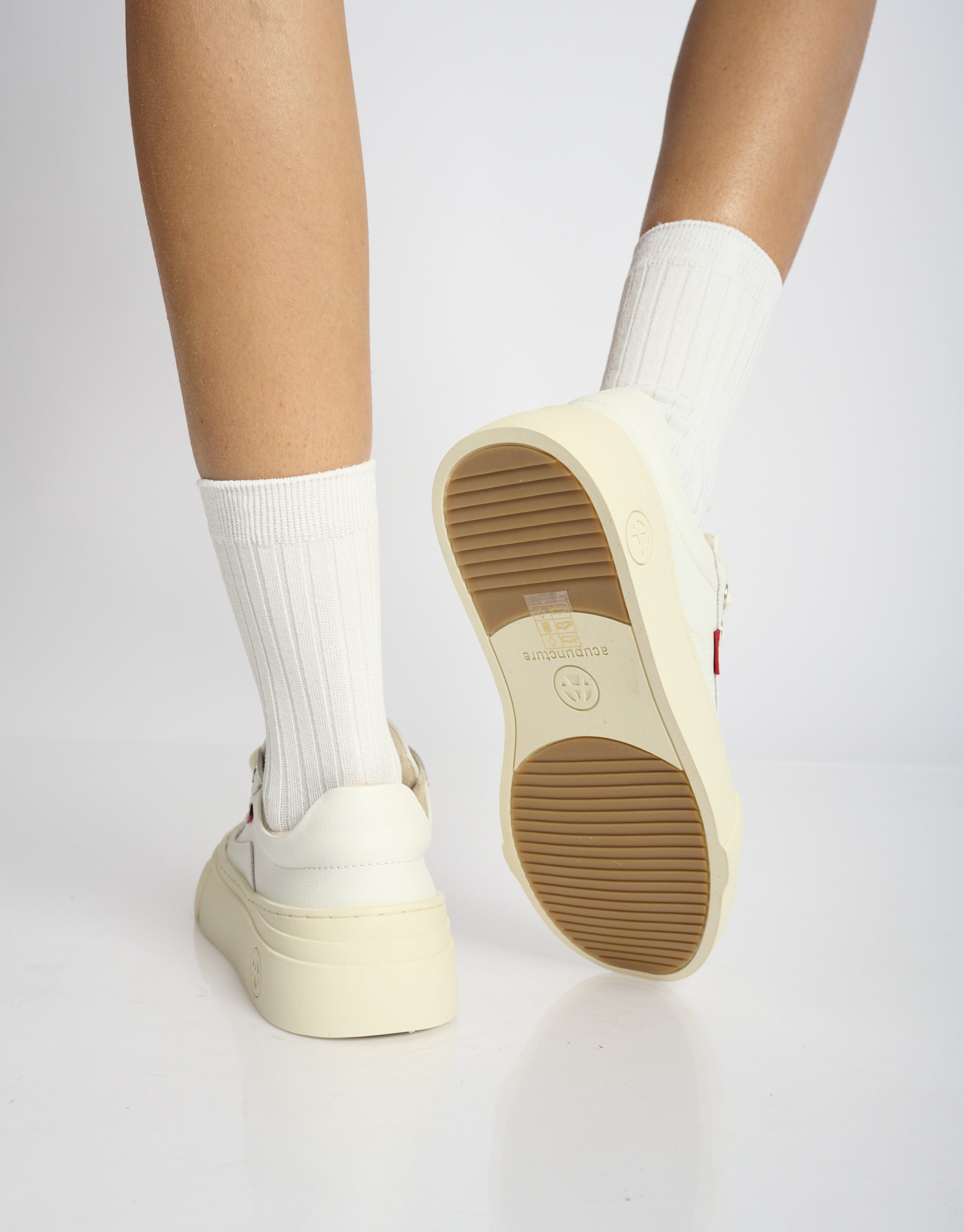 נעלי נשים - Acupuncture - סניקרס דמוי עור AFC - לבן4