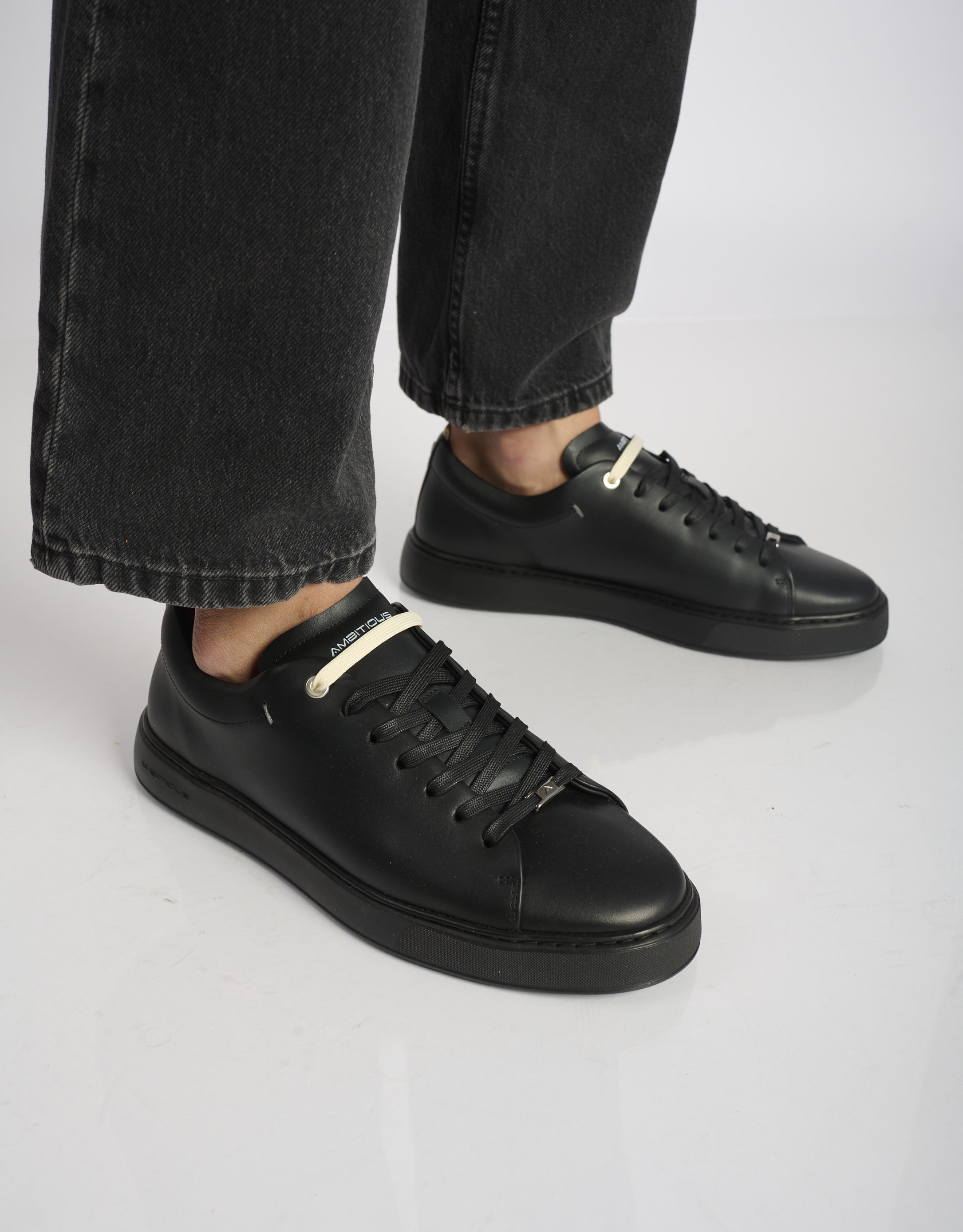 נעלי גברים - Ambitious - סניקרס עור LEWIS - שחור2