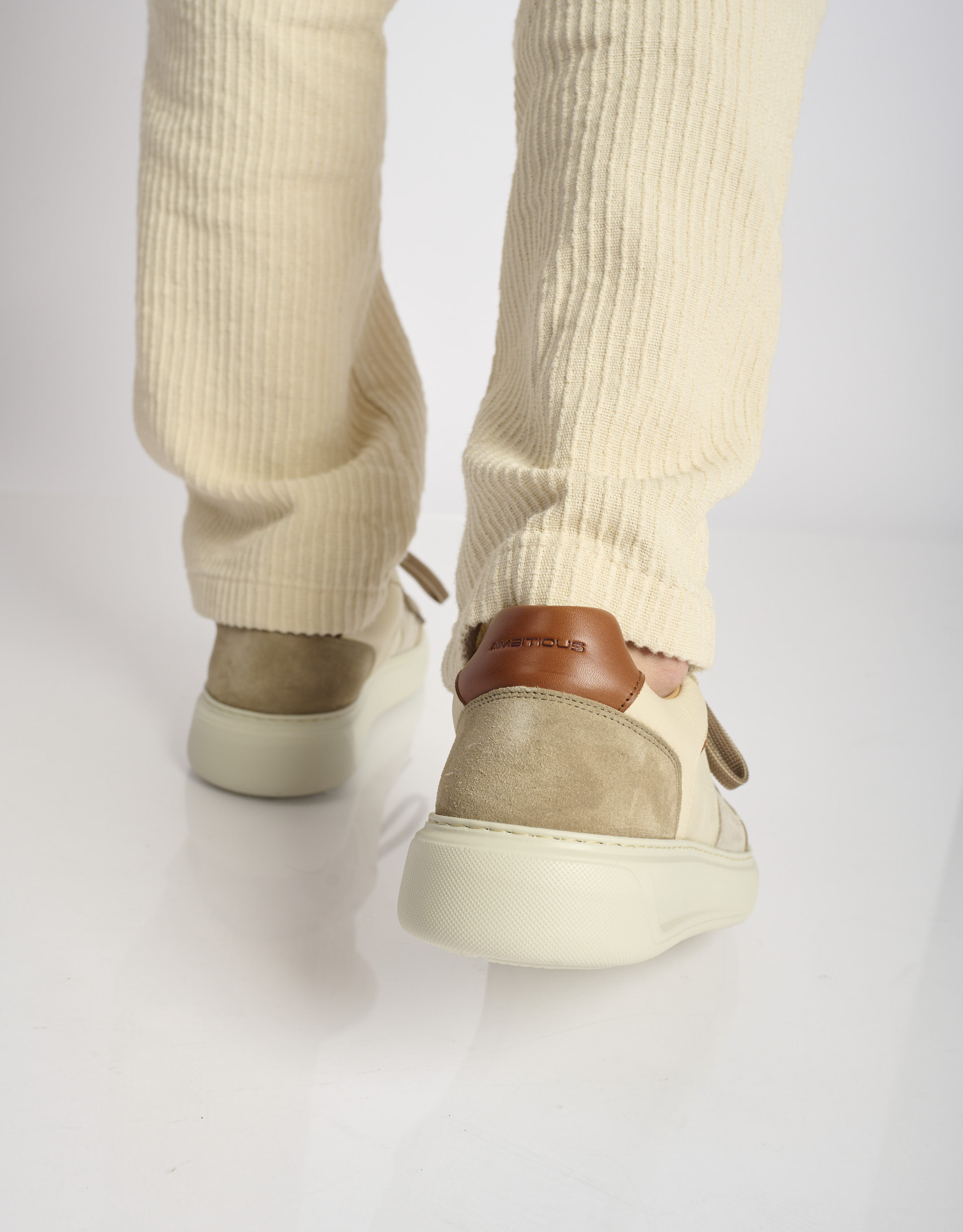 נעלי גברים - Ambitious - סניקרס עור משולבות KIT - בז'4