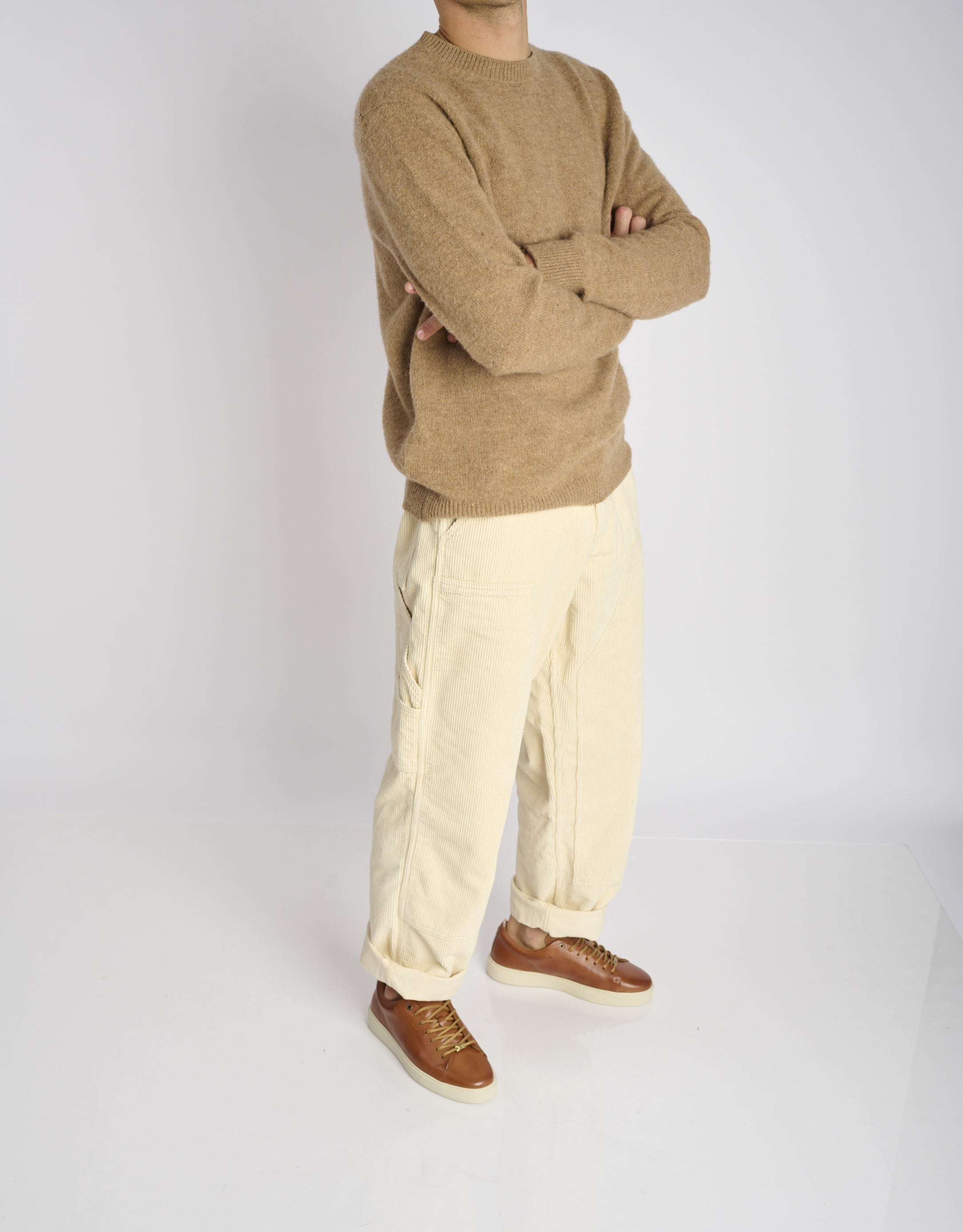 נעלי גברים - Ambitious - סניקרס עור LEWIS - קאמל3