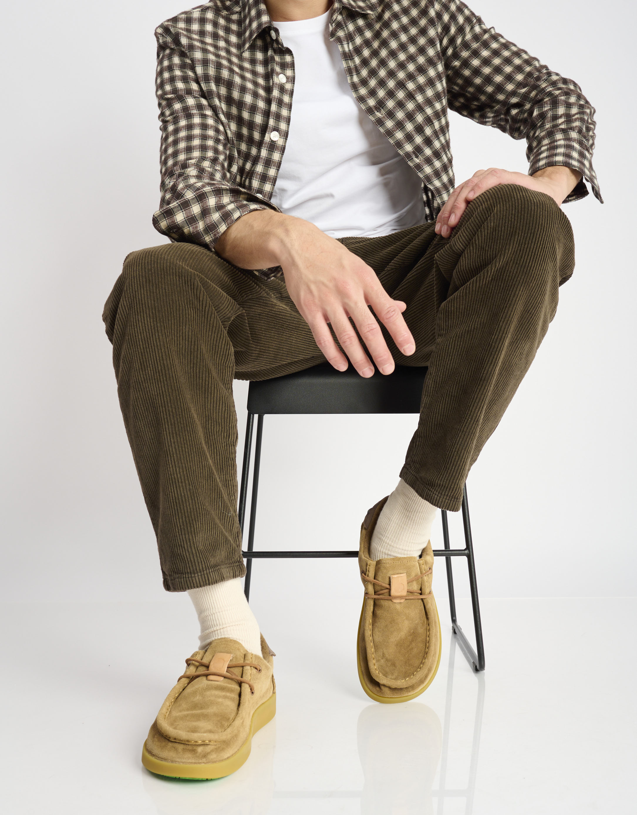 נעלי גברים - Satorisan - מוקסינים מזמש KWAHU - חום בהיר2