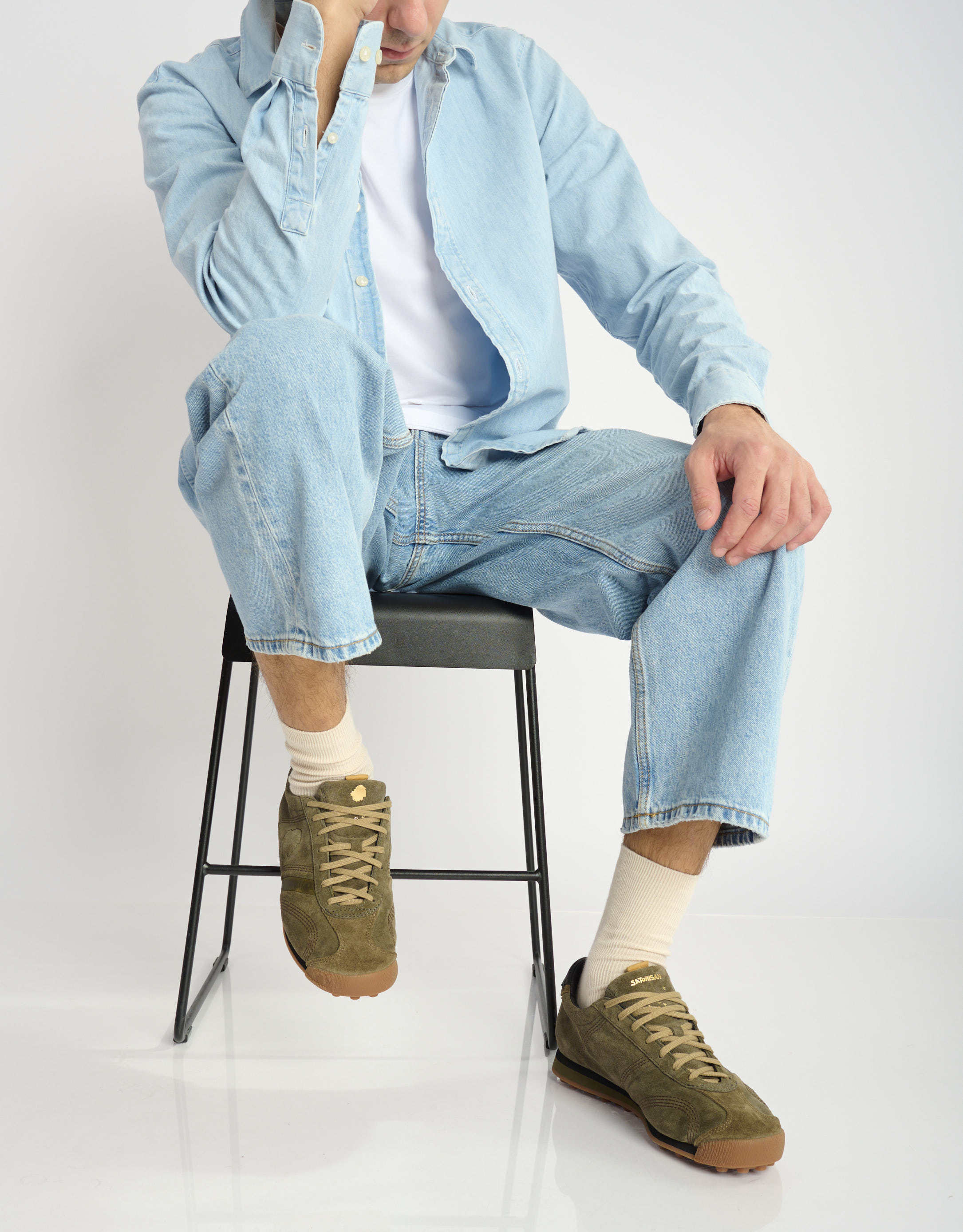 נעלי גברים - Satorisan - סניקרס זמש STARDUST - חאקי1