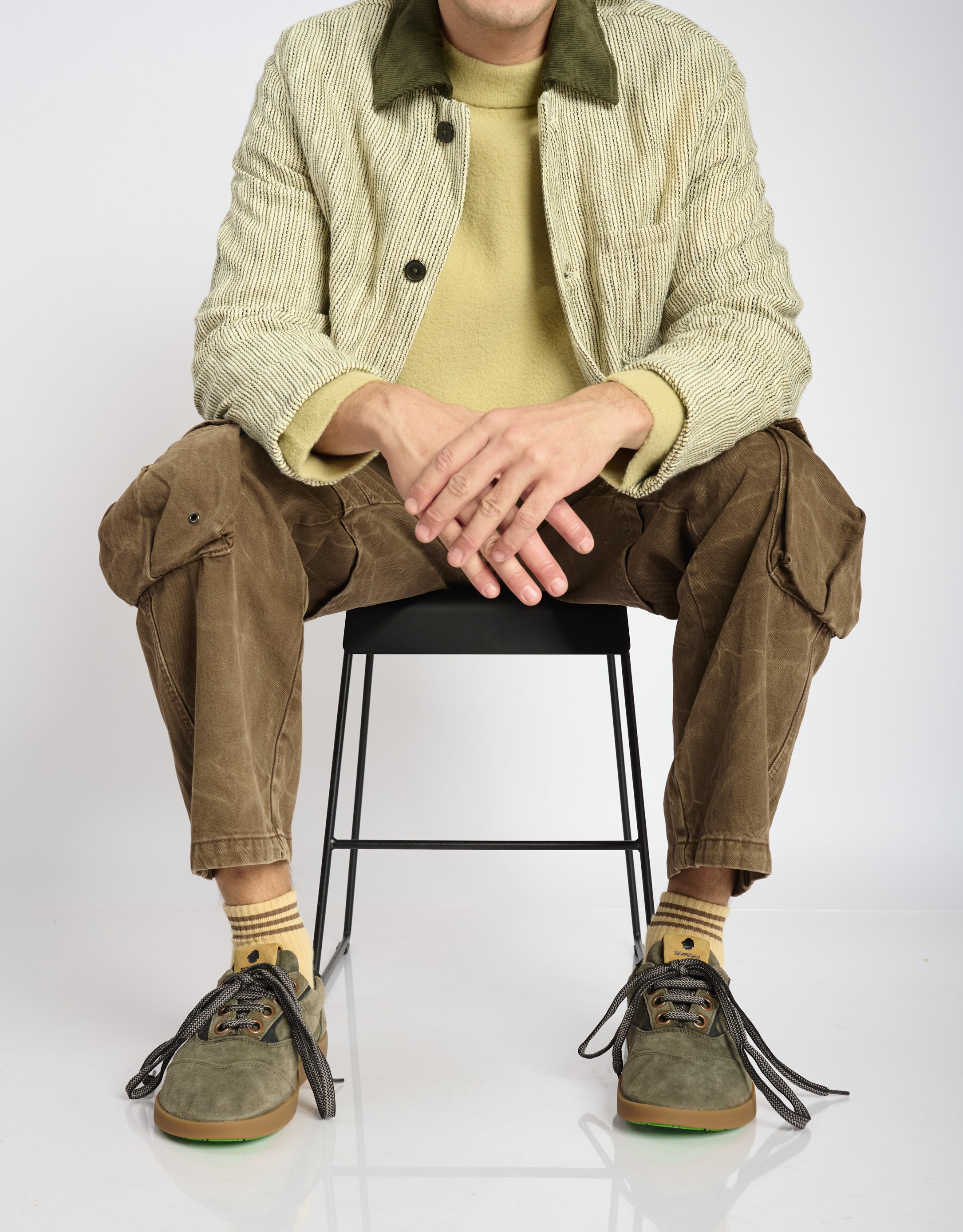 נעלי גברים - Satorisan - סניקרס זמש HATKO - חאקי2