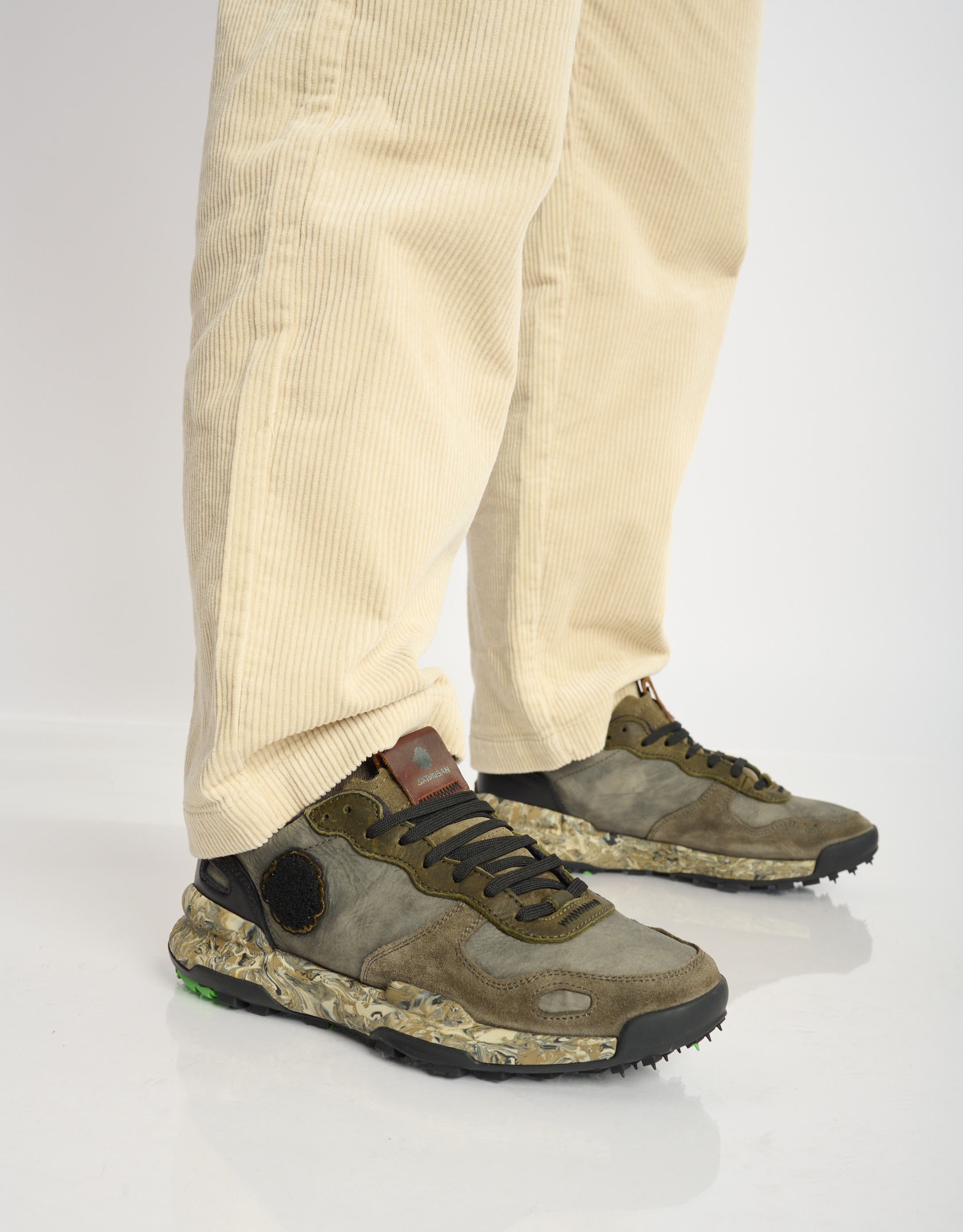 נעלי גברים - Satorisan - סניקרס עור CHACRONA - חאקי   אפור3