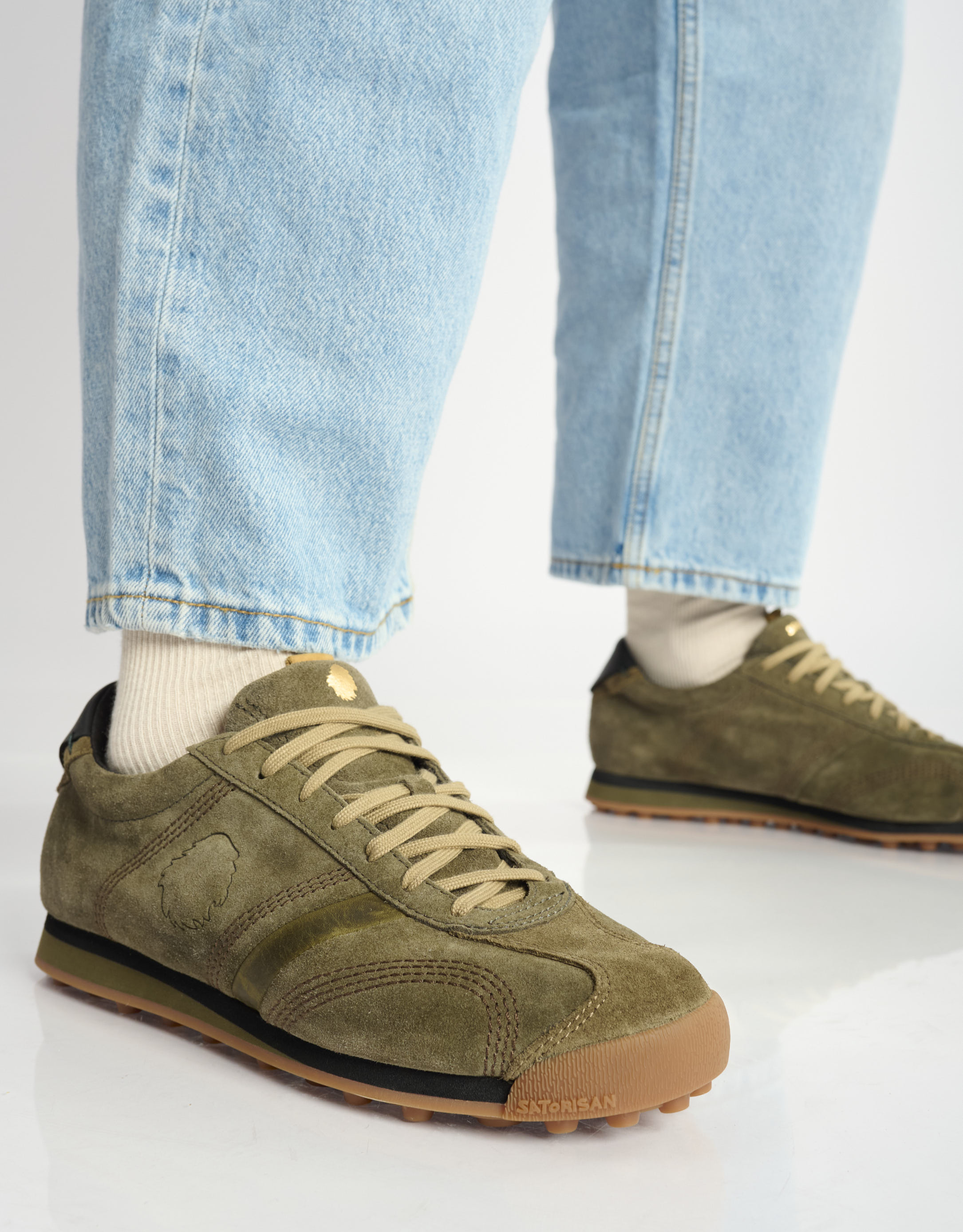 נעלי גברים - Satorisan - סניקרס זמש STARDUST - חאקי2