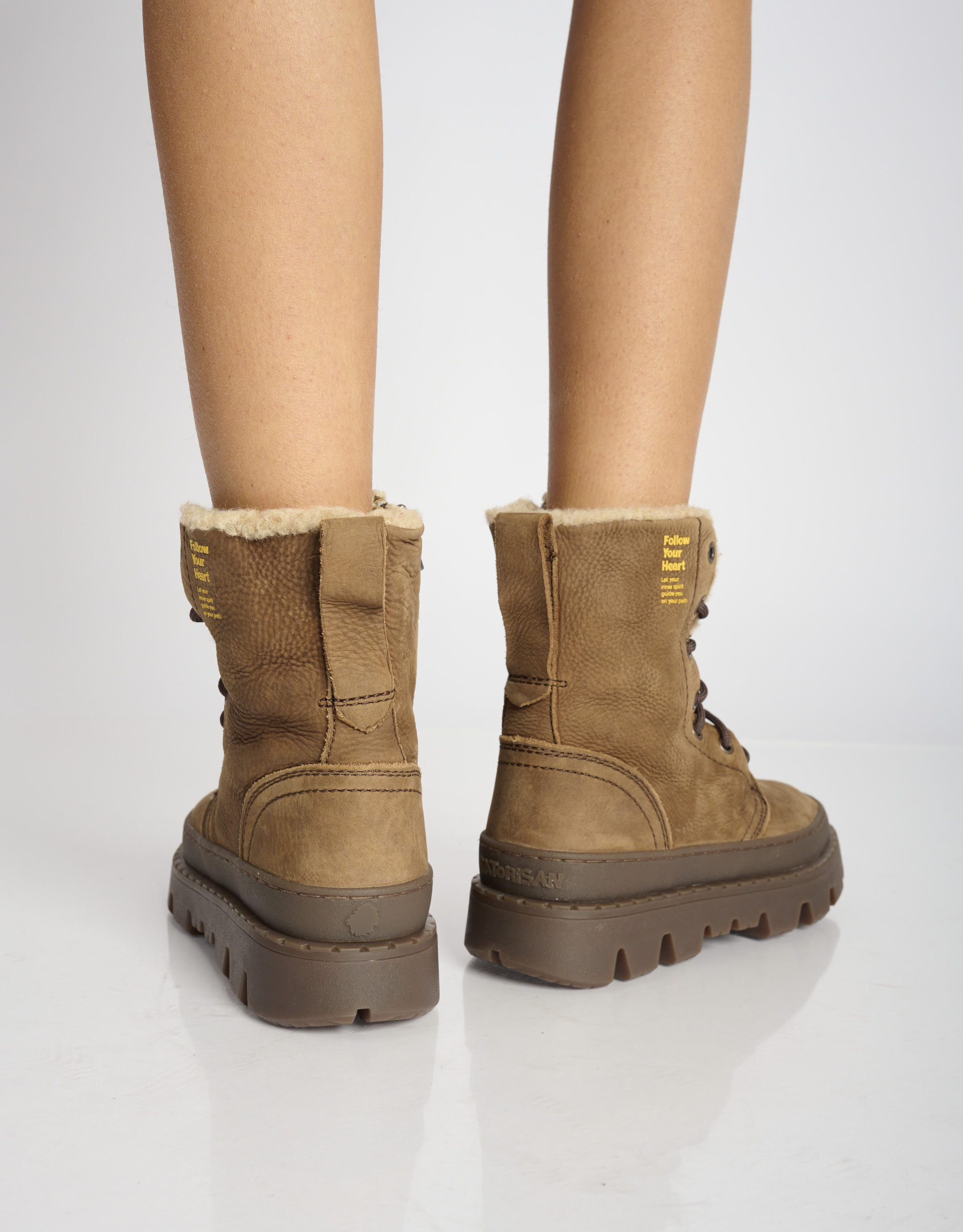 נעלי נשים - Satorisan - מגפנים עם שרוכים UNALOME - חום4