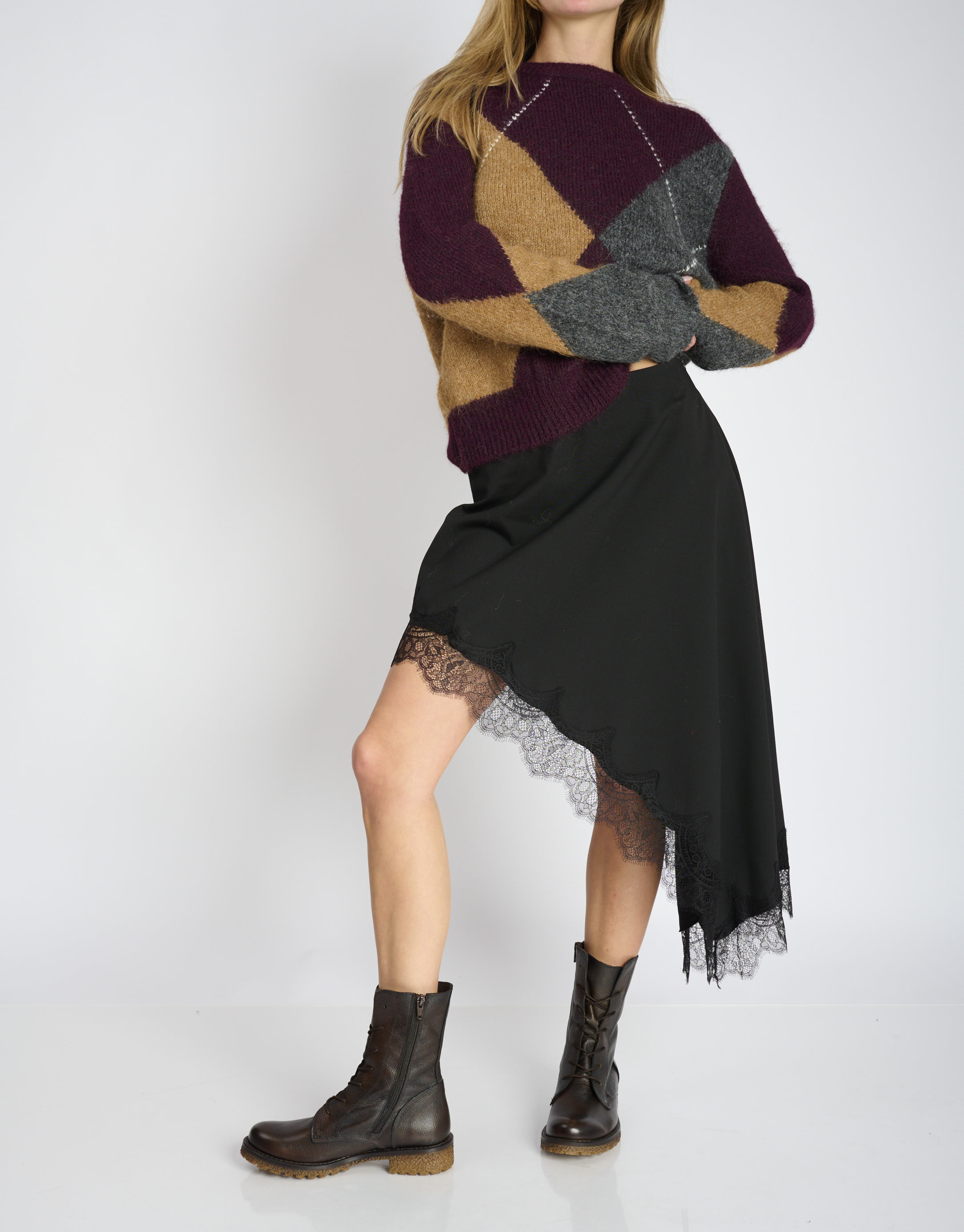 נעלי נשים - Felmini - מגפונים עם שרוכים CASTER - חום2