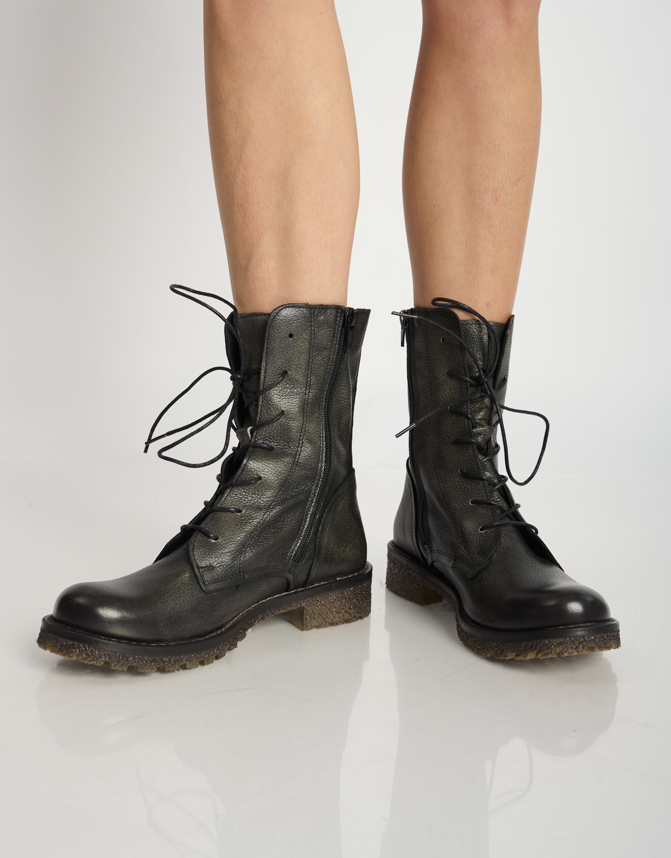 נעלי נשים - Felmini - מגפונים עם שרוכים CASTER - שחור מיוחד3