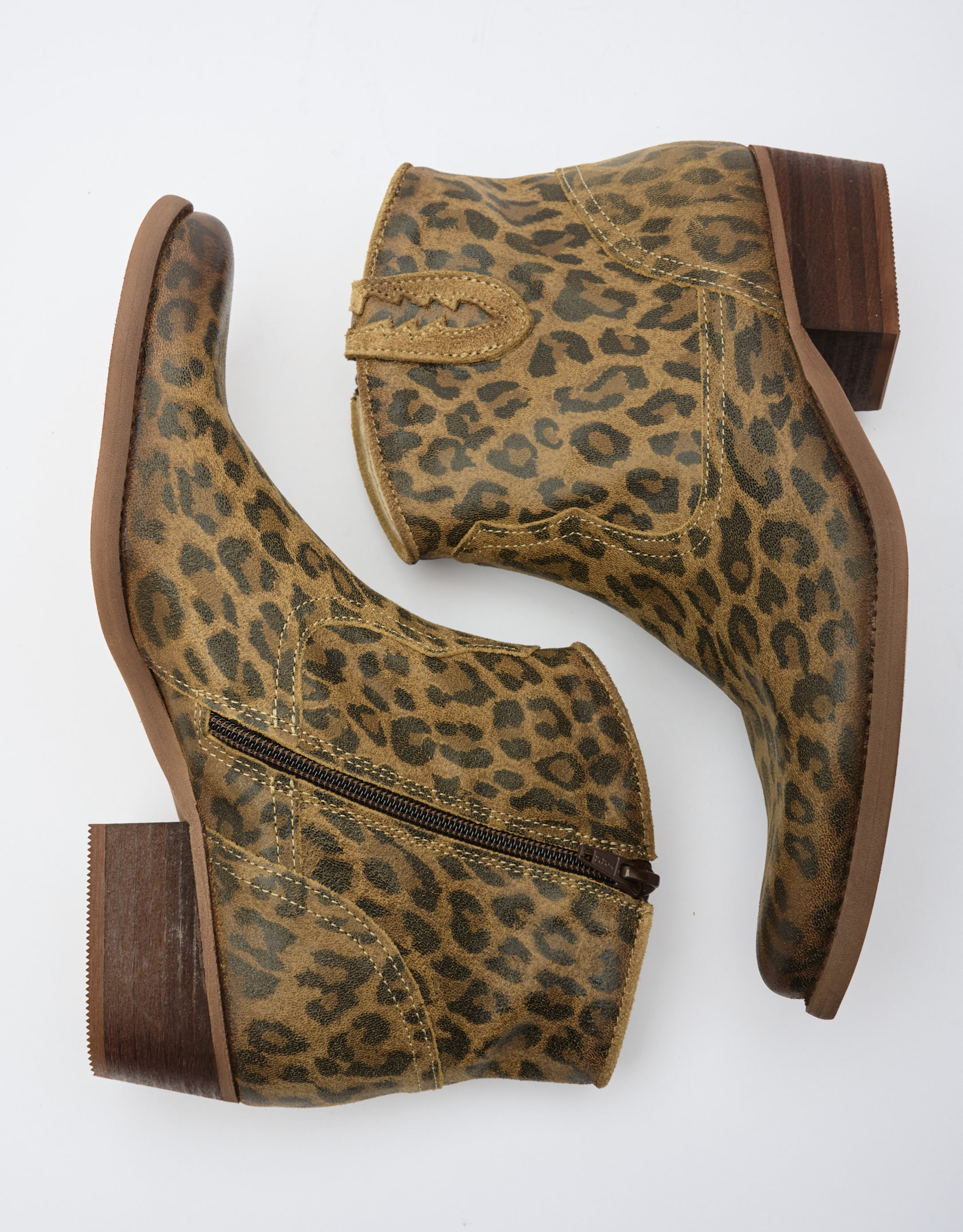 נעלי נשים - Felmini - מגפוני בוקרים WEST נמר - חום מנומר1