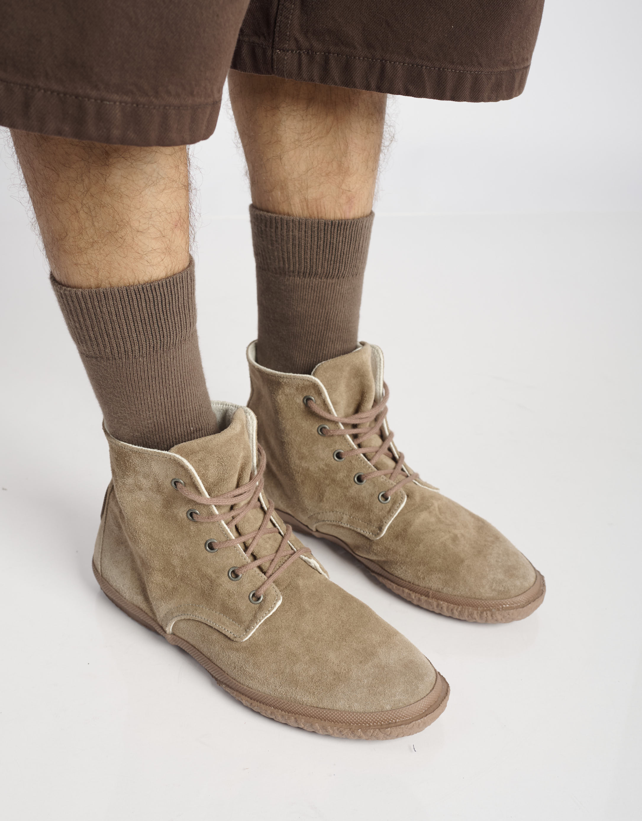 נעלי גברים - Aro - נעליים גבוהות מזמש WILLY - חום בהיר1