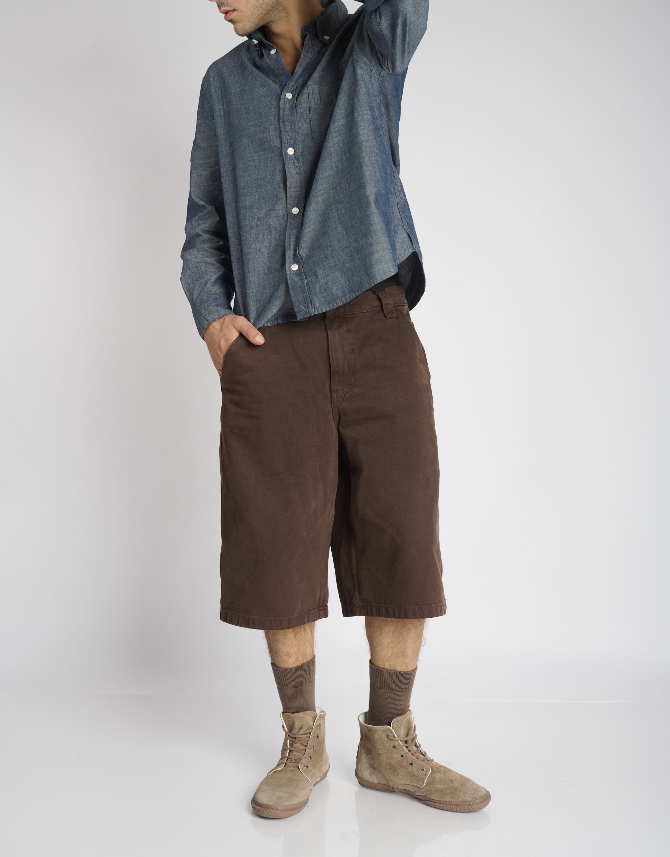 נעלי גברים - Aro - נעליים גבוהות מזמש WILLY - חום בהיר2