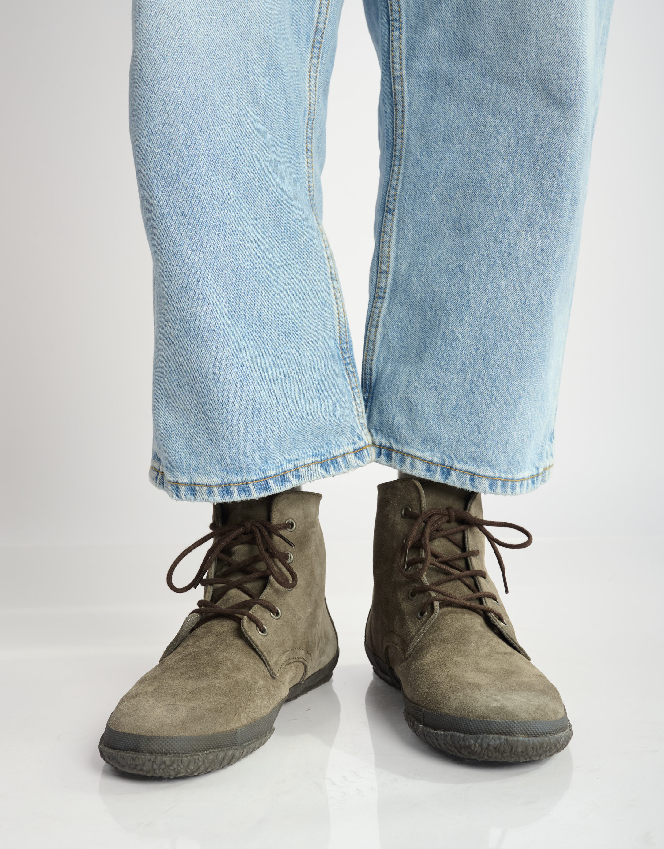 נעלי גברים - Aro - נעליים גבוהות מזמש WILLY - חום כהה4