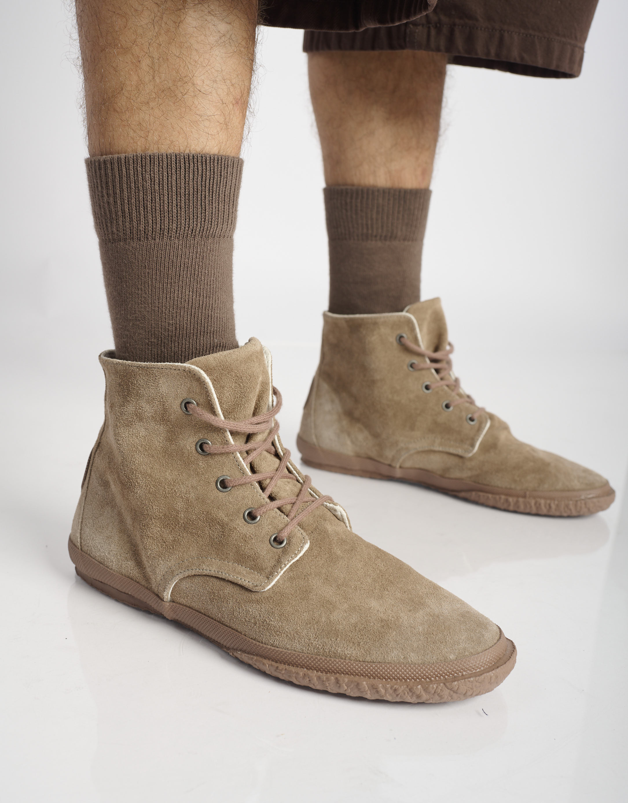 נעלי גברים - Aro - נעליים גבוהות מזמש WILLY - חום בהיר4