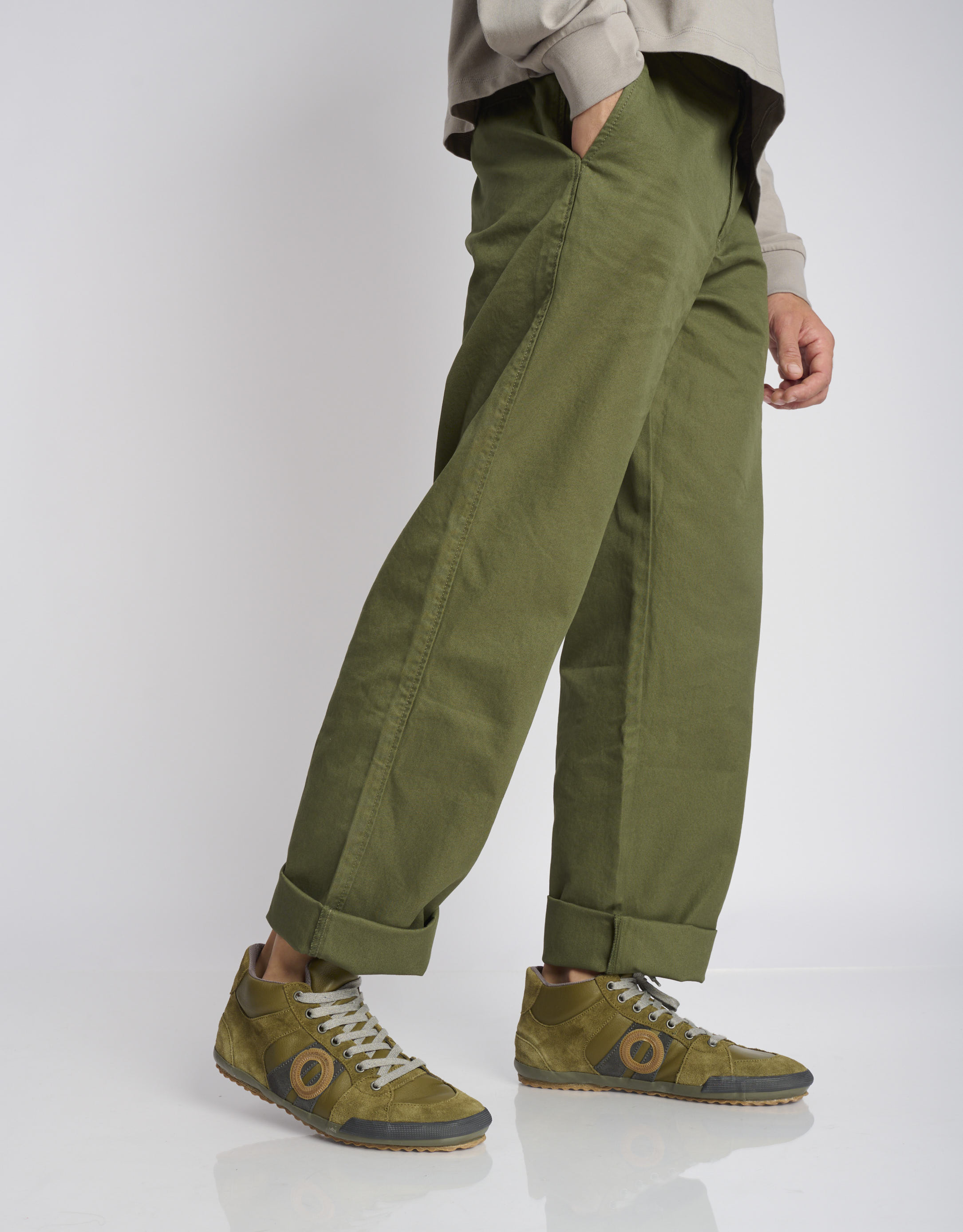 נעלי גברים - Aro - סניקרס גבוהות מעור IDO - ירוק3