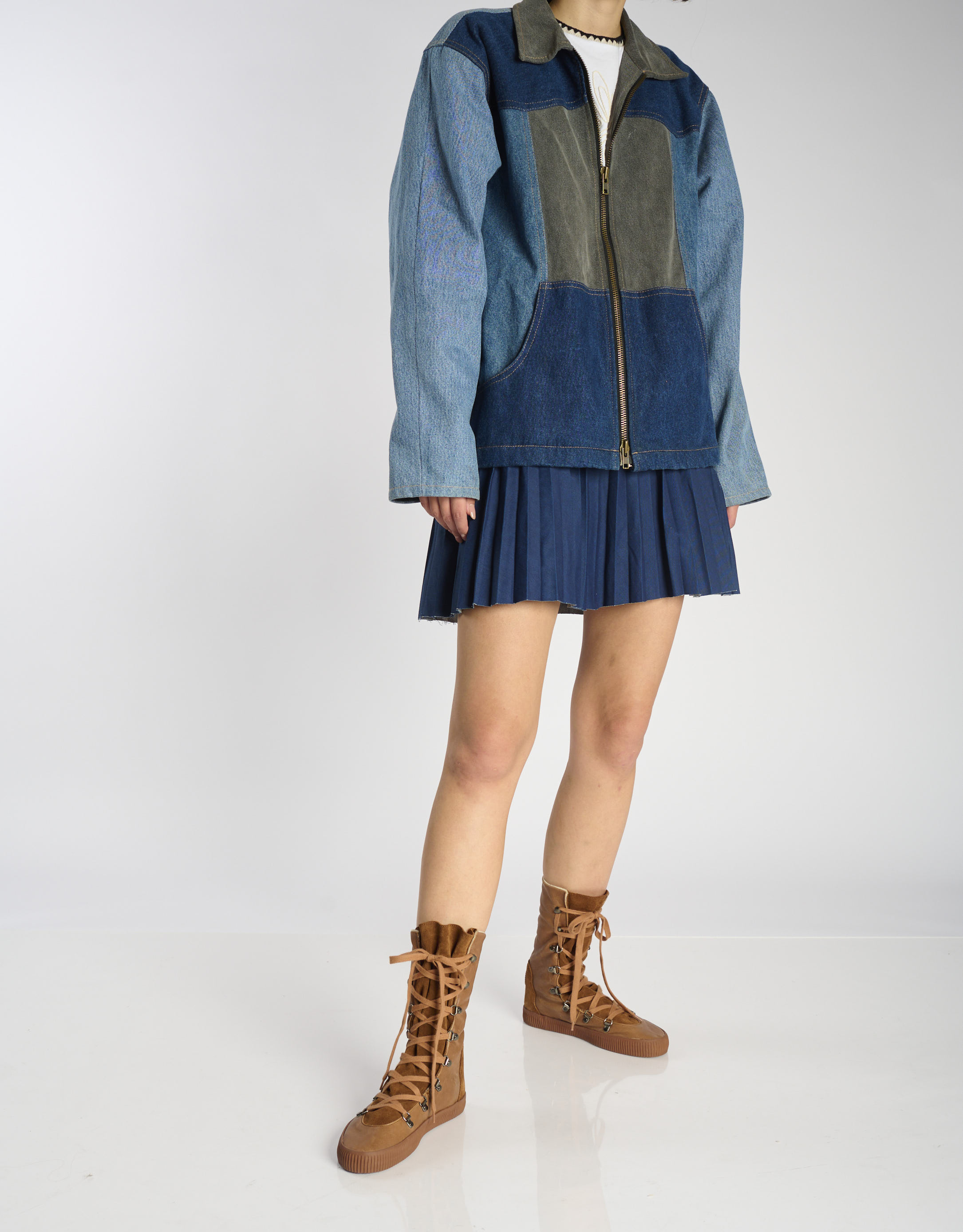 נעלי נשים - Aro - מגפיים עם שרוכים NOELLE - קוניאק4