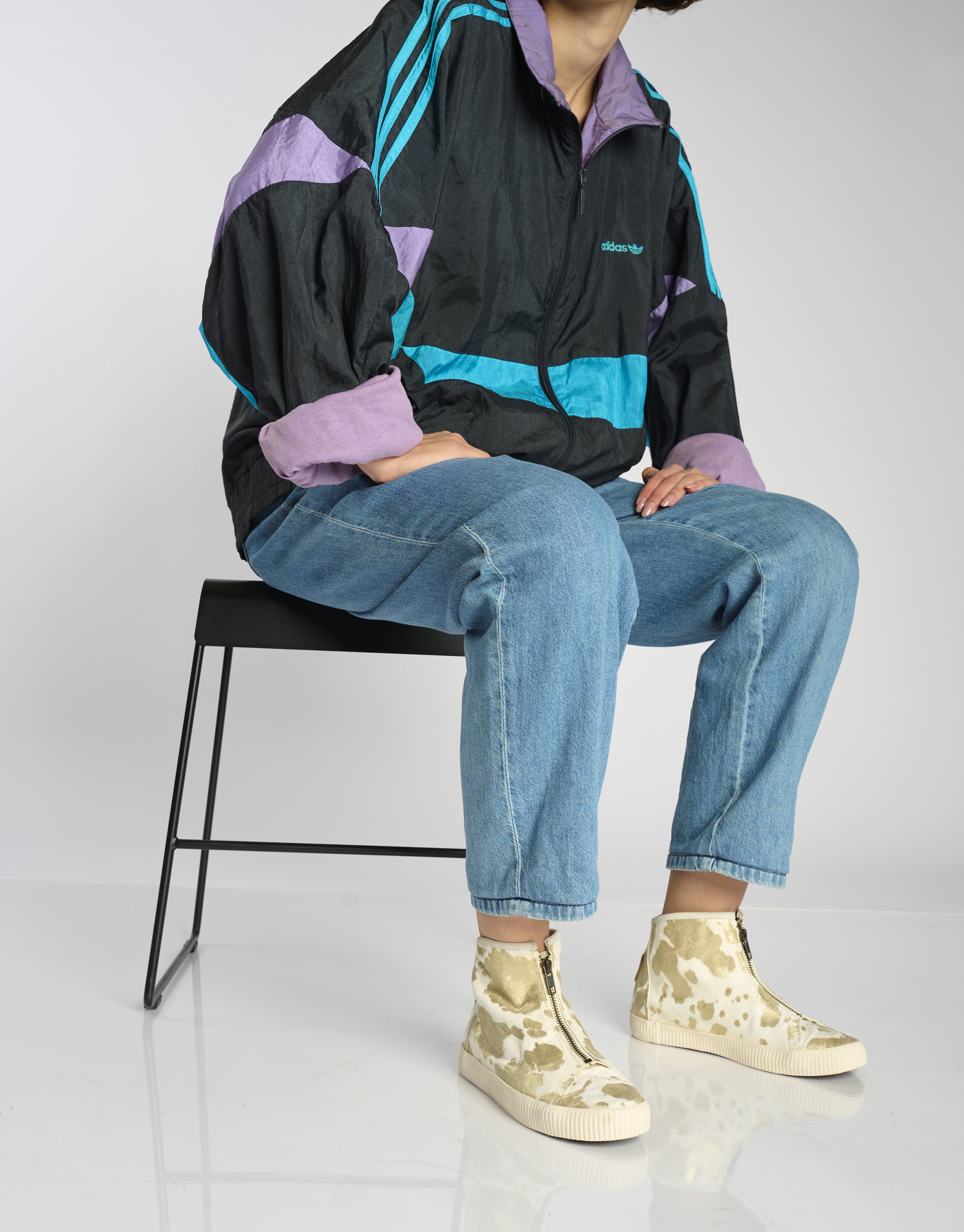 נעלי נשים - Aro - מגפונים עם והדפס  NOELLE - לבן   זהב2