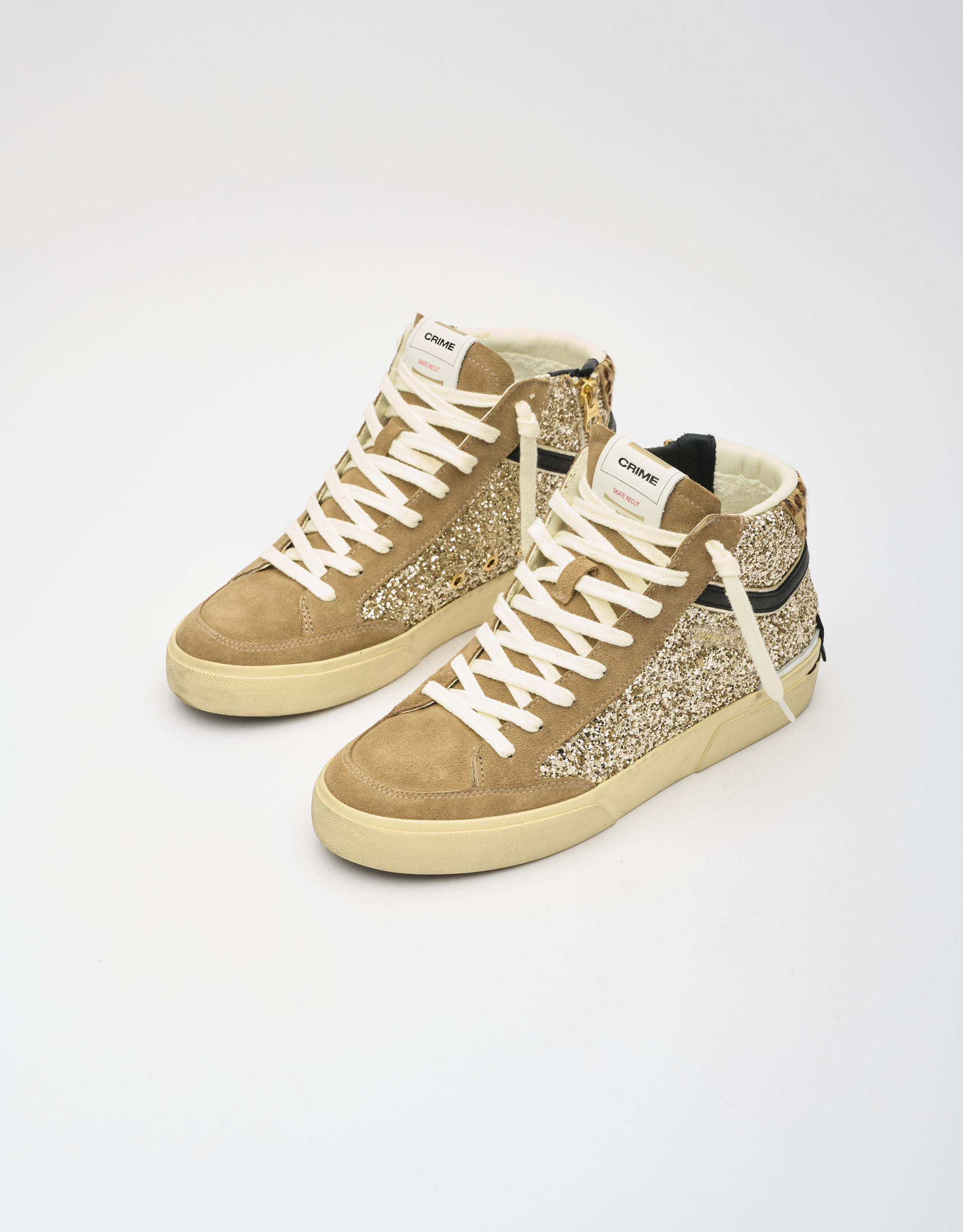 נעלי נשים - Crime London - סניקרס גבוהות JONAS - זהב2
