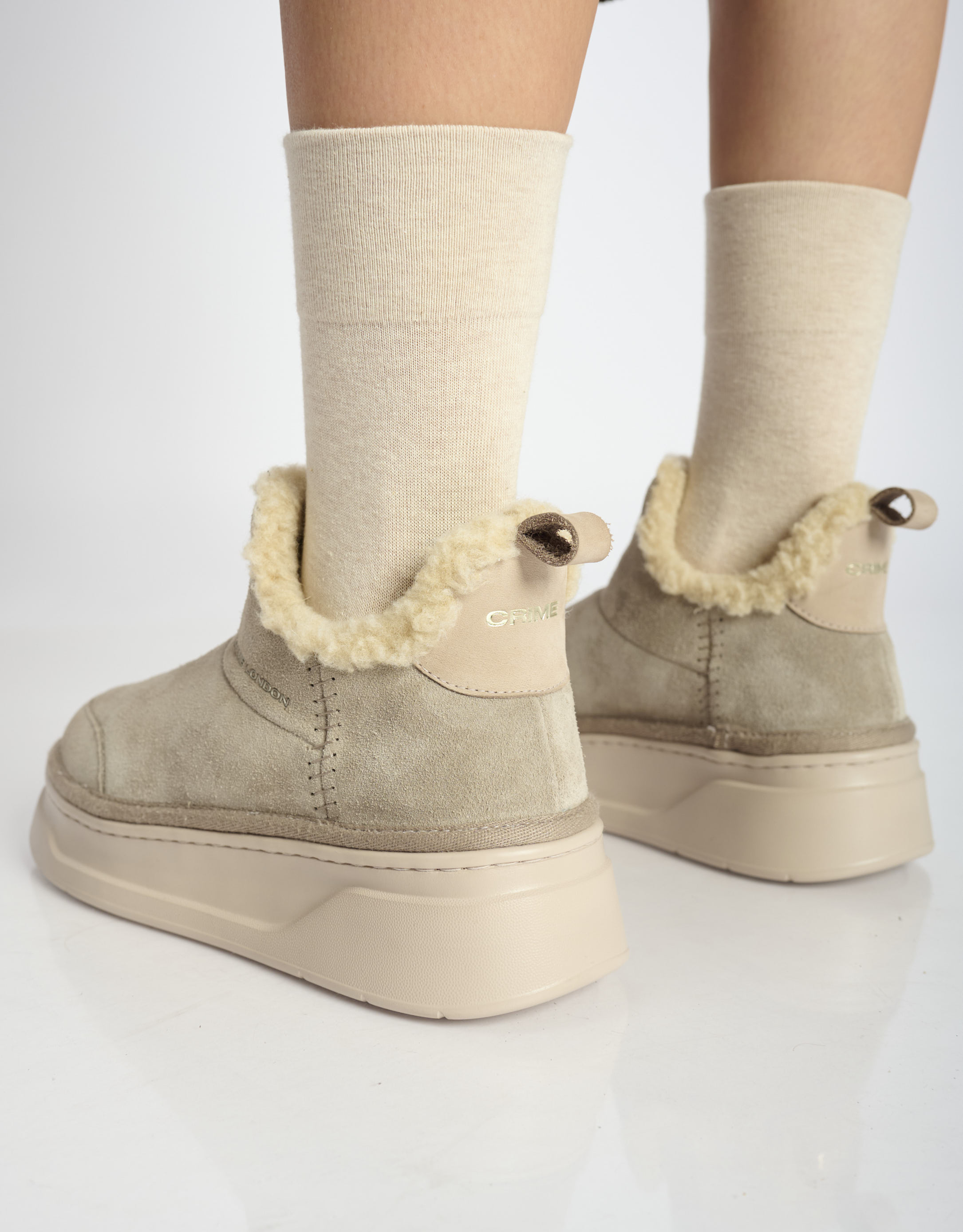 נעלי נשים - Crime London - מגפונים ABBEY - אפור4