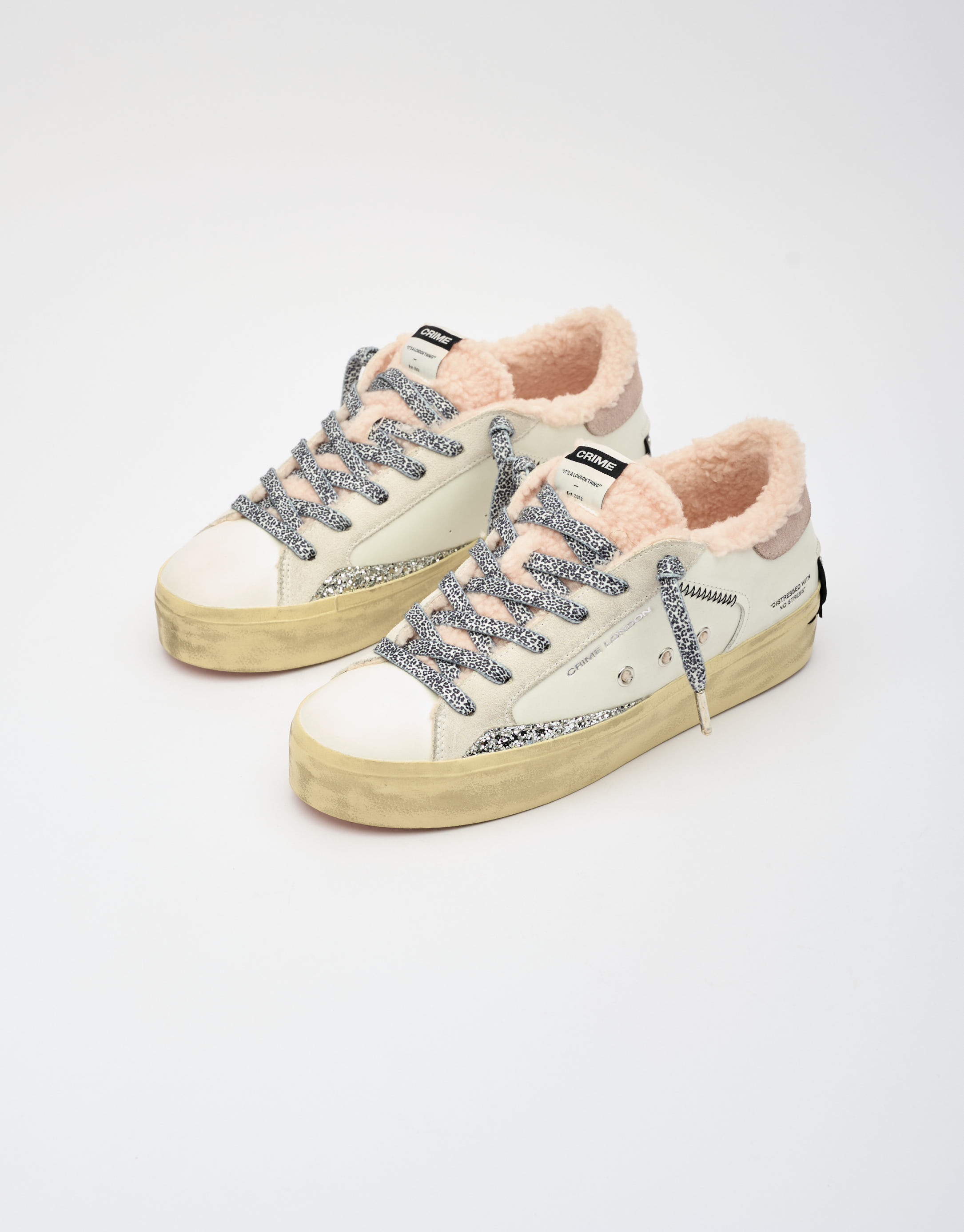 נעלי נשים - Crime London - סניקרס AGNES פלטפורמה - לבן3