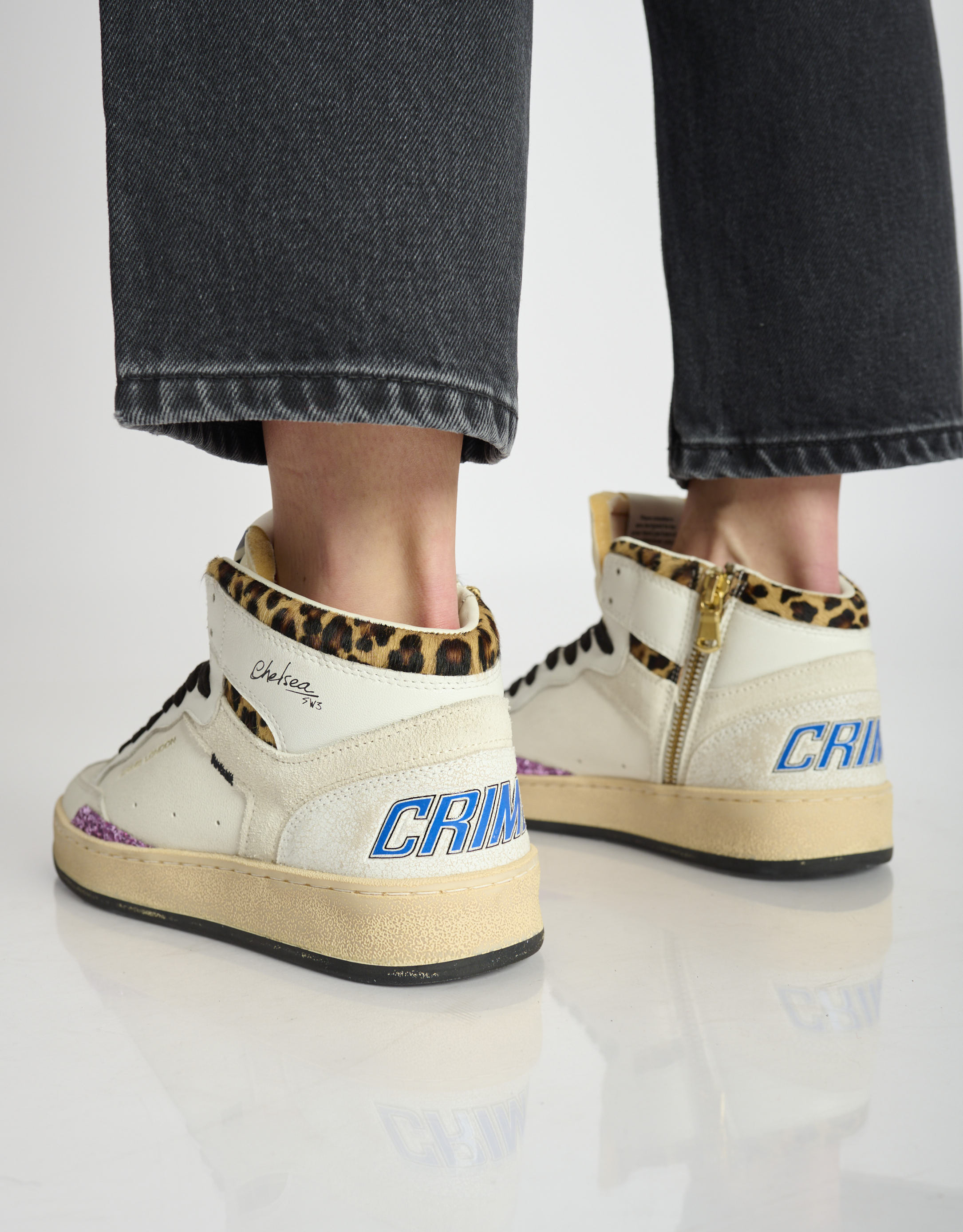 נעלי נשים - Crime London - סניקרס IGGY  גבוהות - לבן3